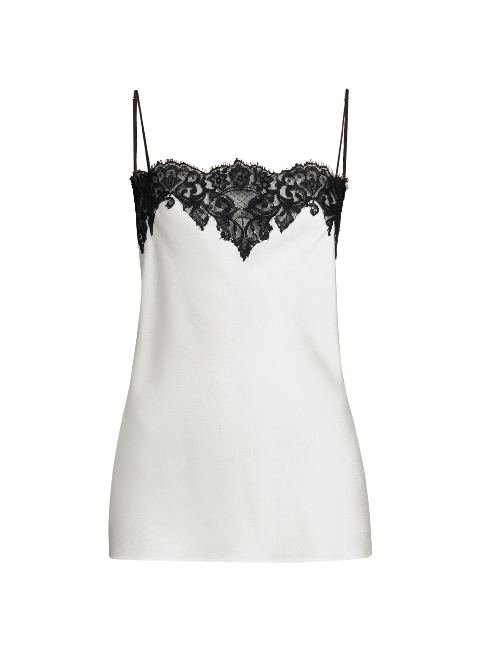 Stella McCartney Women's Satin Lace Square-Neck Slip Top - Cream