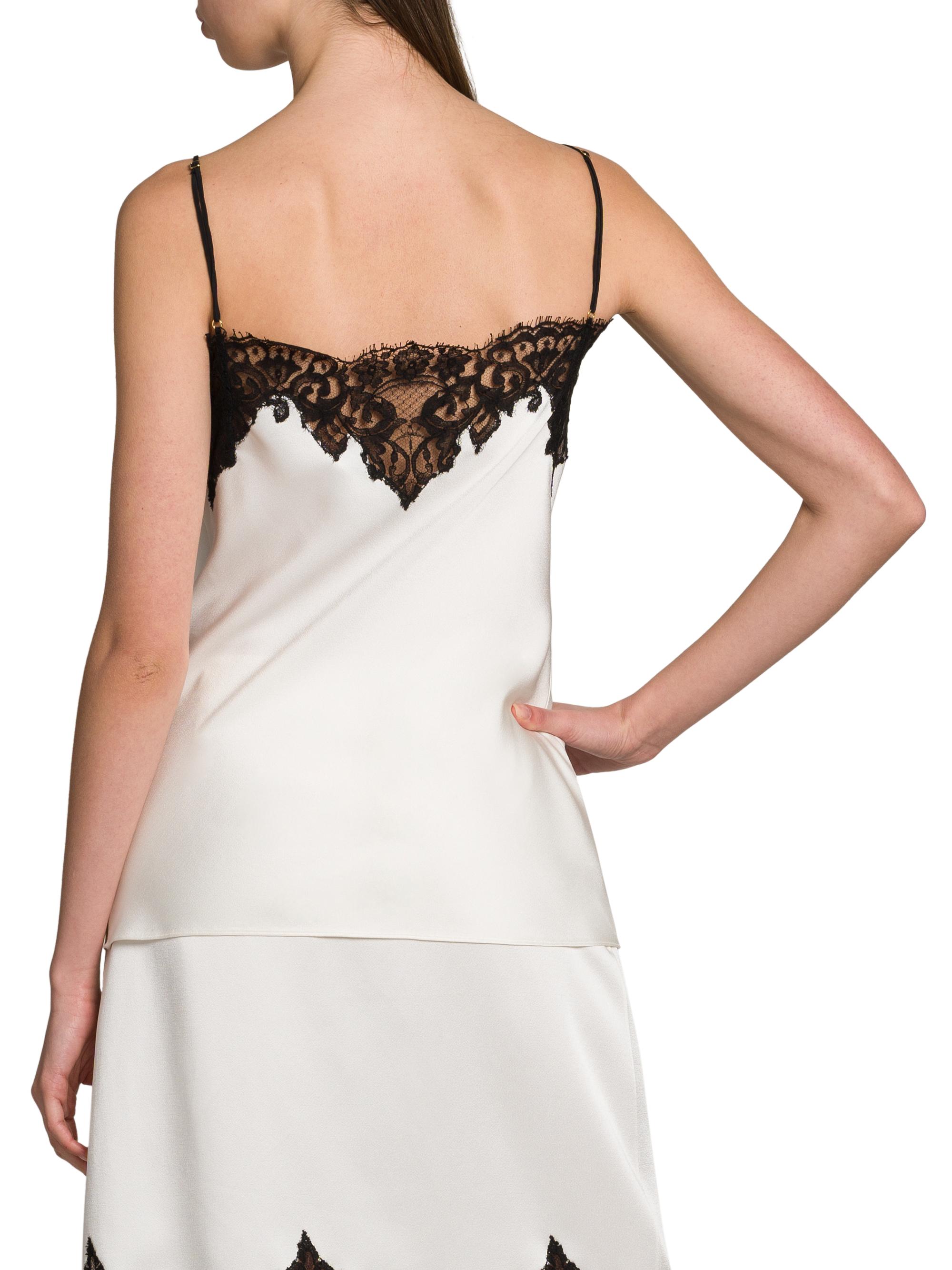 Stella McCartney Satin Lace Square-Neck Slip Top | Saks Fifth Avenue