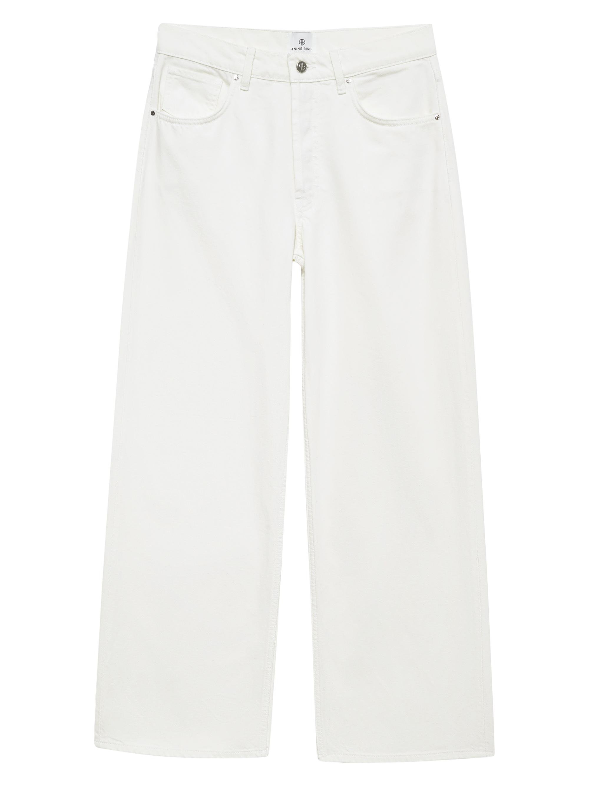 Anine Bing Women's Manon High-Rise Wide-Leg Jeans - Ecru