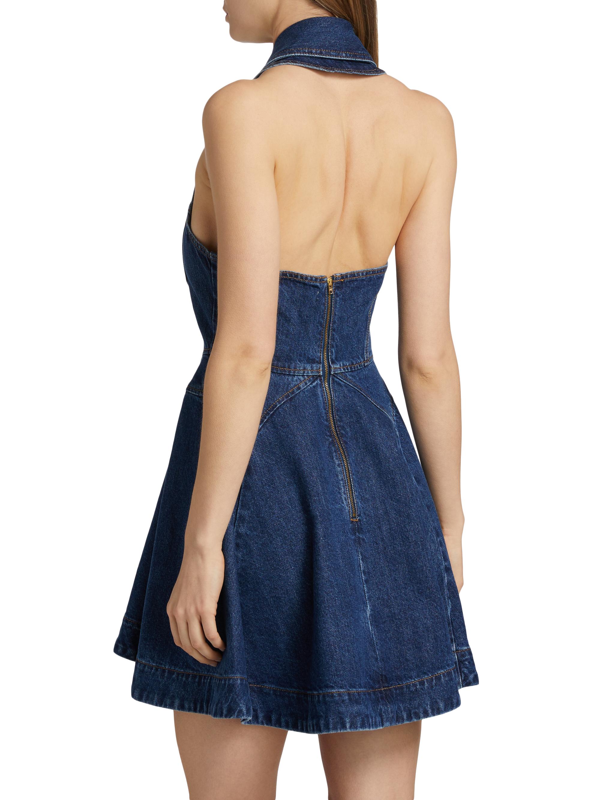 slim fit dress slacks Self-Portrait Denim Mini Dress main image 0