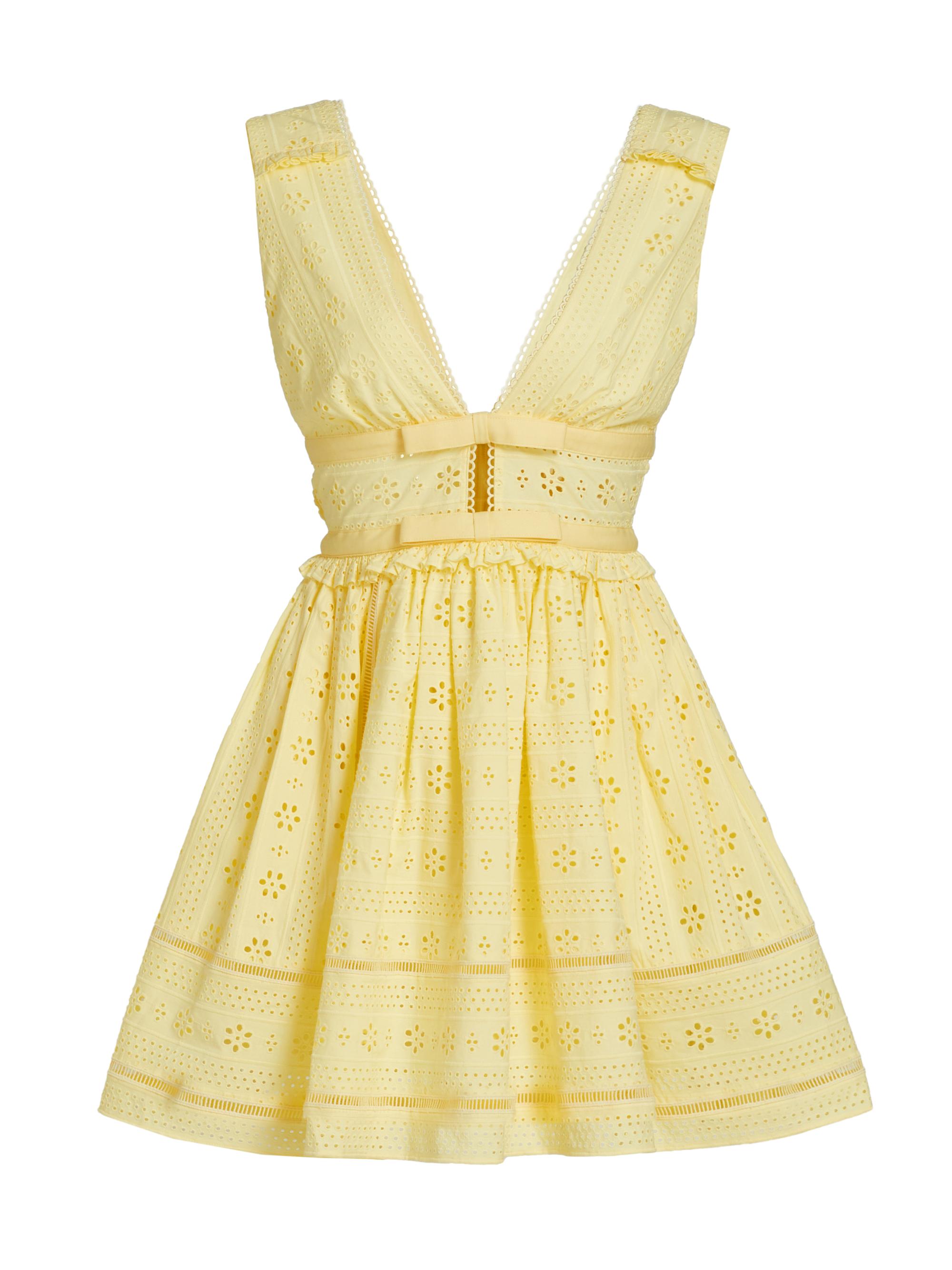 Eyelet Cotton Fit & Flare Minidress