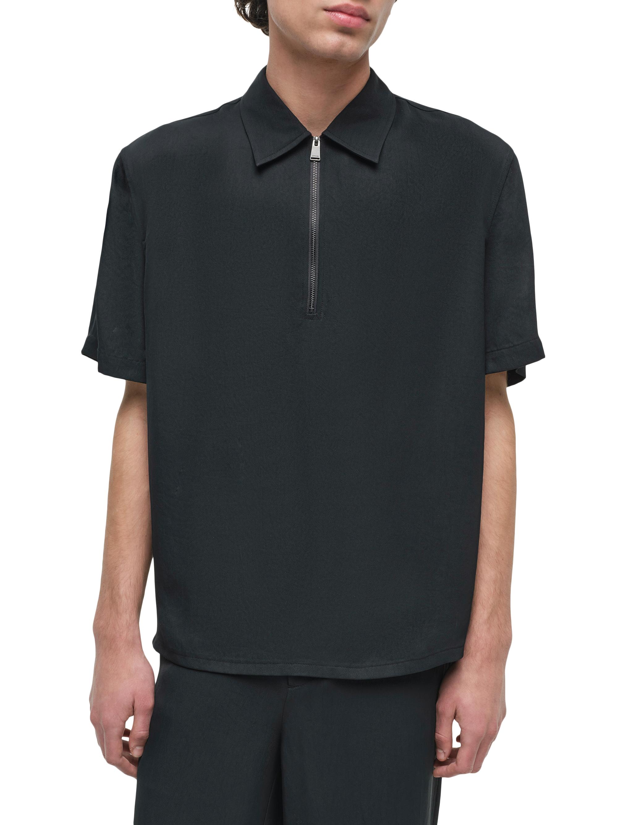 SIMKHAI Men's Ethan Popover Zip Polo Sweater - Black