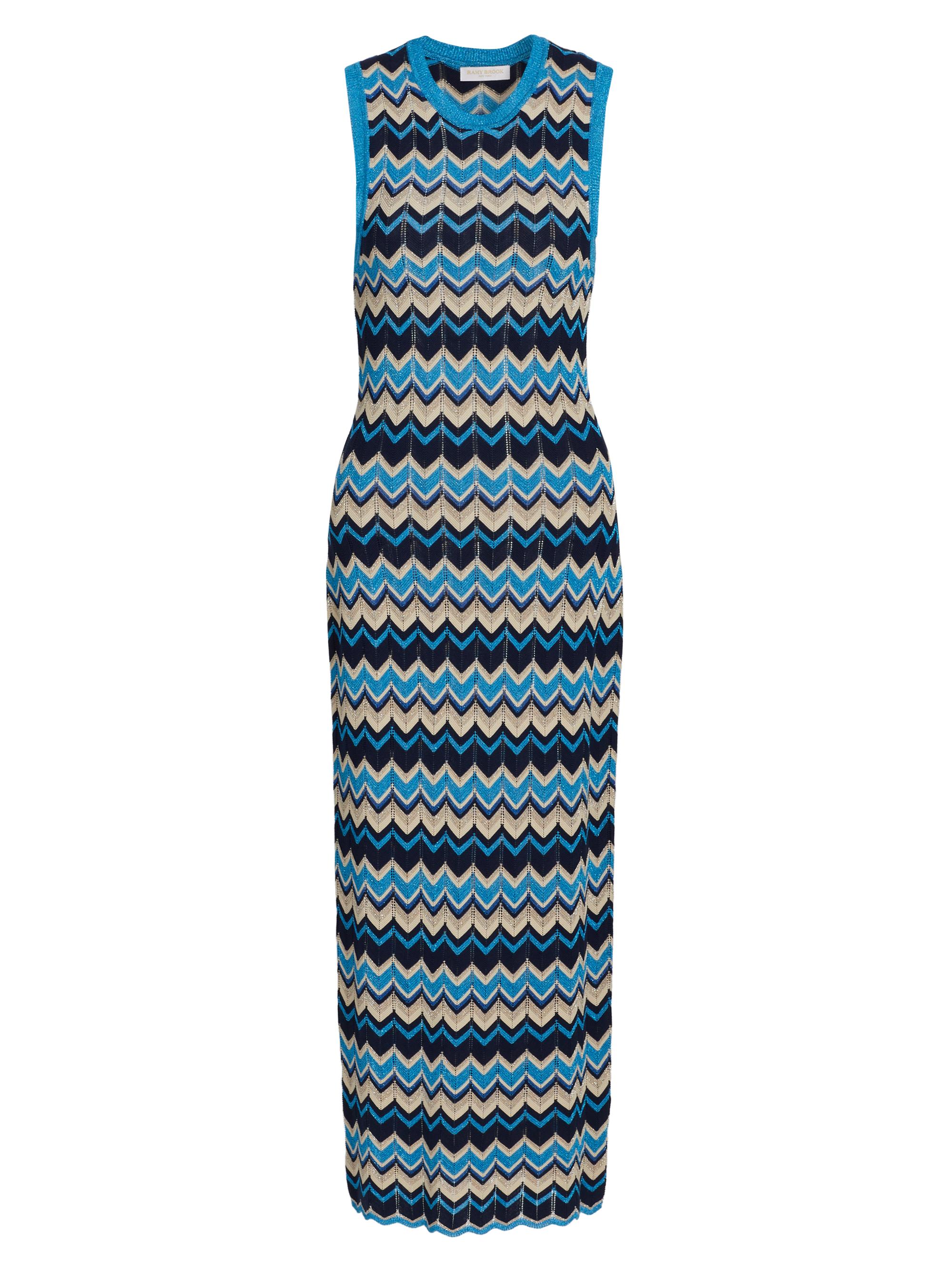 Ramy Brook Women's Declan Chevron Midi-Dress - Spring Navy Chevron
