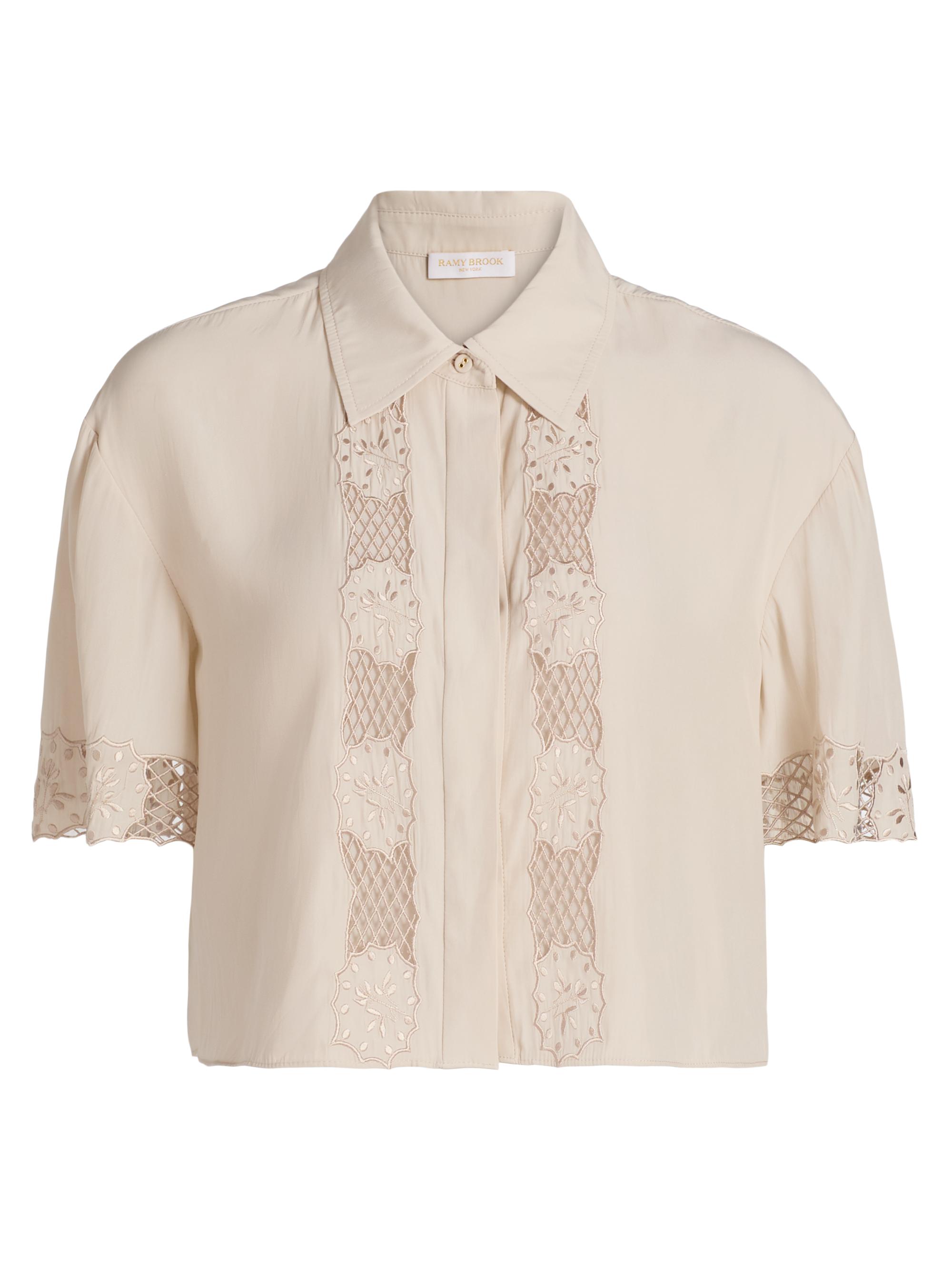 Ramy Brook Women's Tania Lace Short-Sleeve Blouse - Sandstone