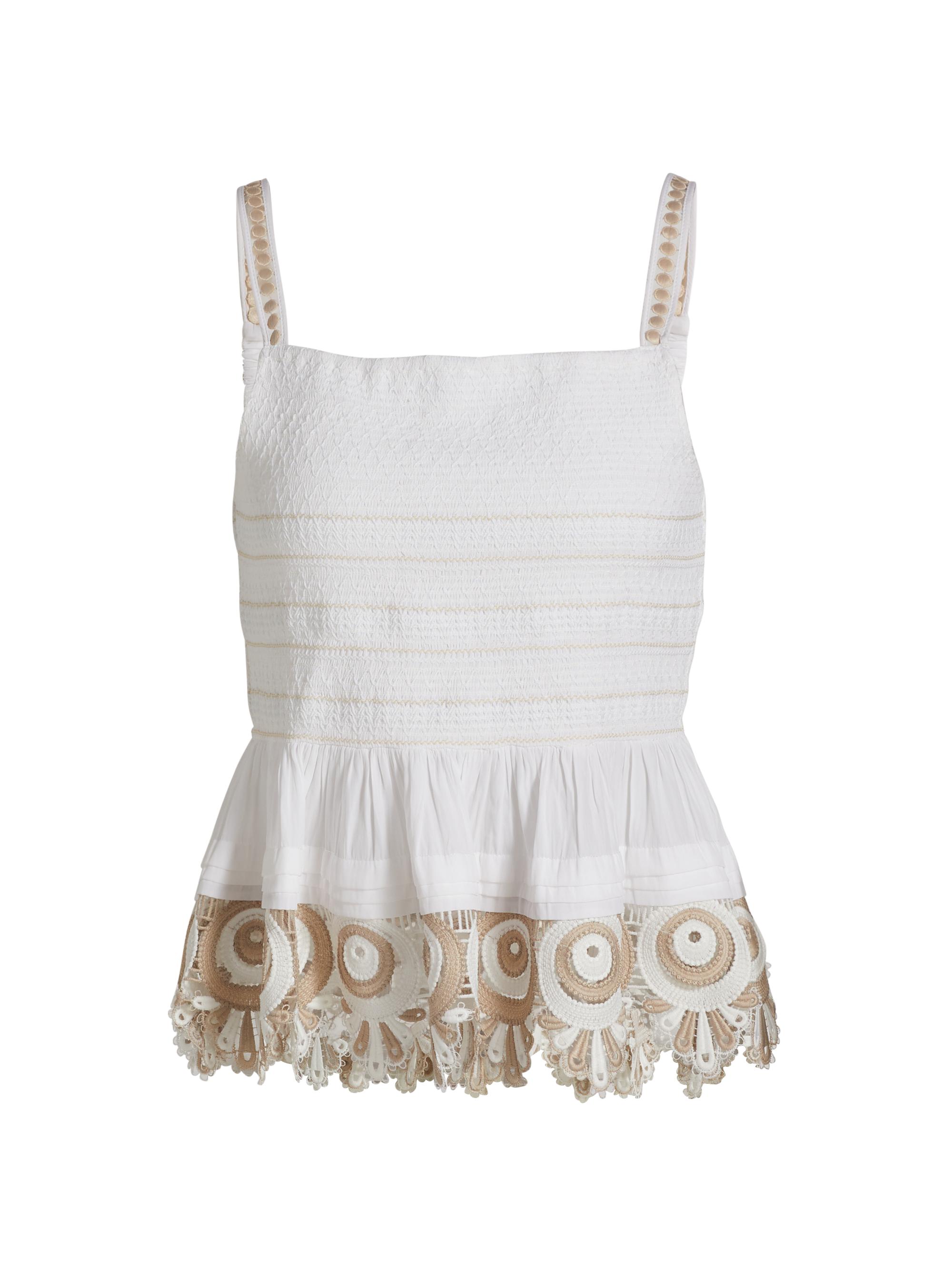 Ramy Brook Women's Jess Embroidered Peplum Top -