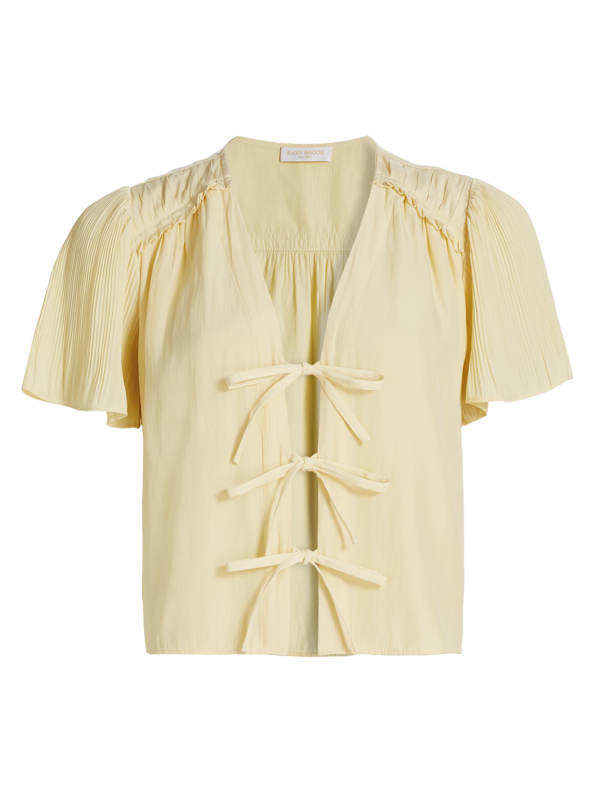 Ramy Brook Women's Selene Tie-Front Blouse - Butter
