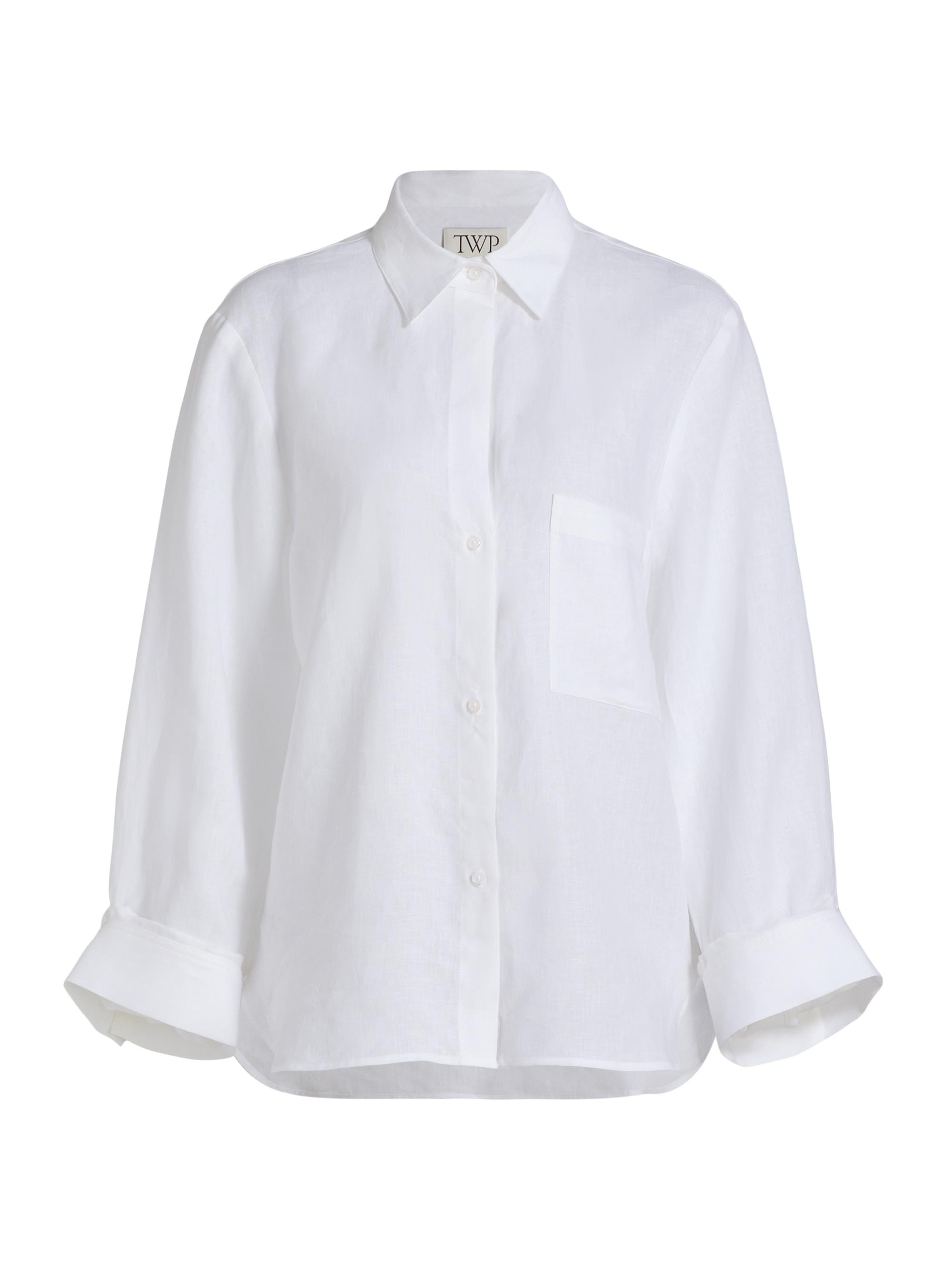TWP Women's Next Morning Cotton Pocket Shirt - White