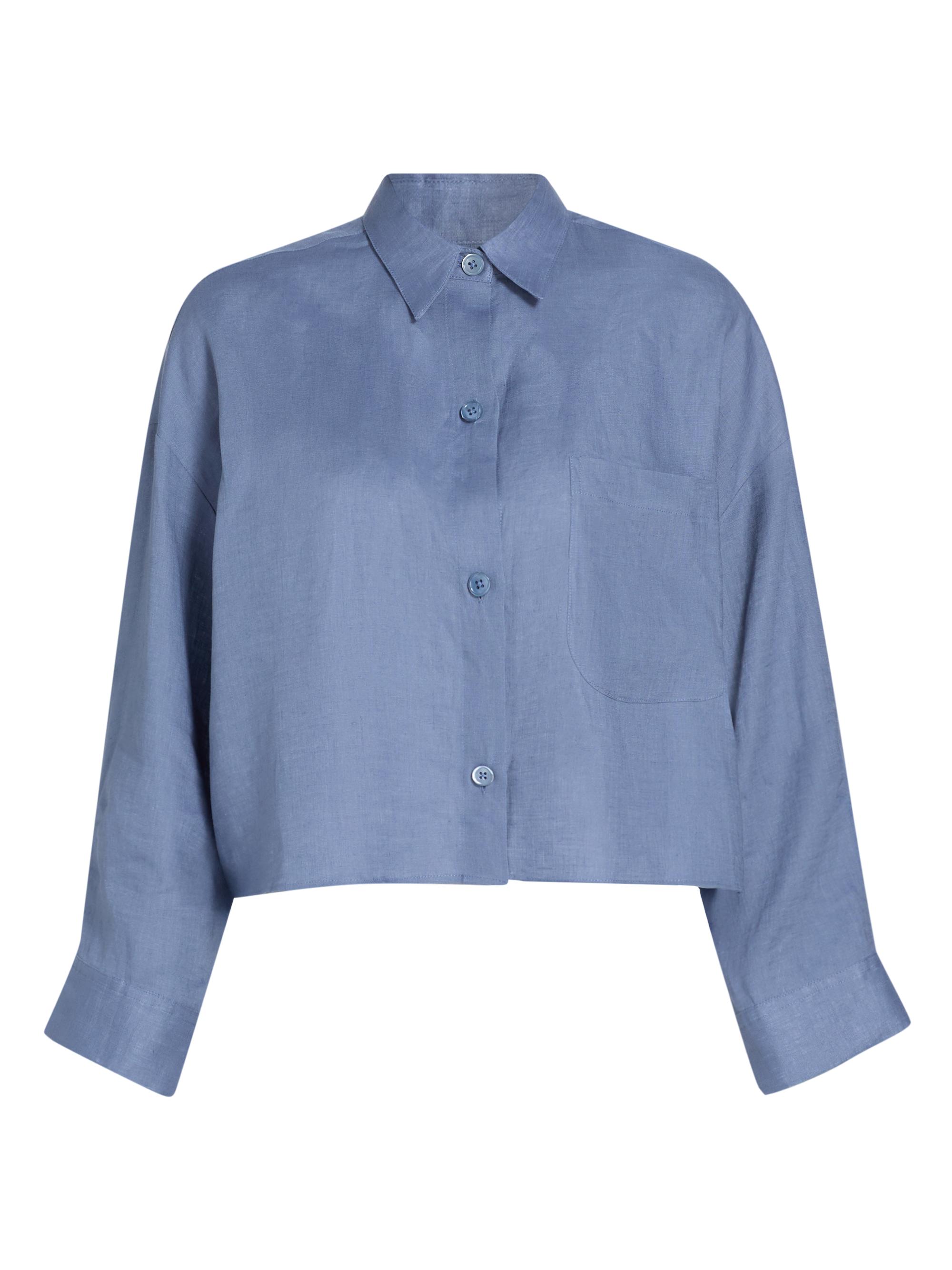 ALICE + OLIVIA Finely Cropped Oversized Denim Shirt | Saks Fifth