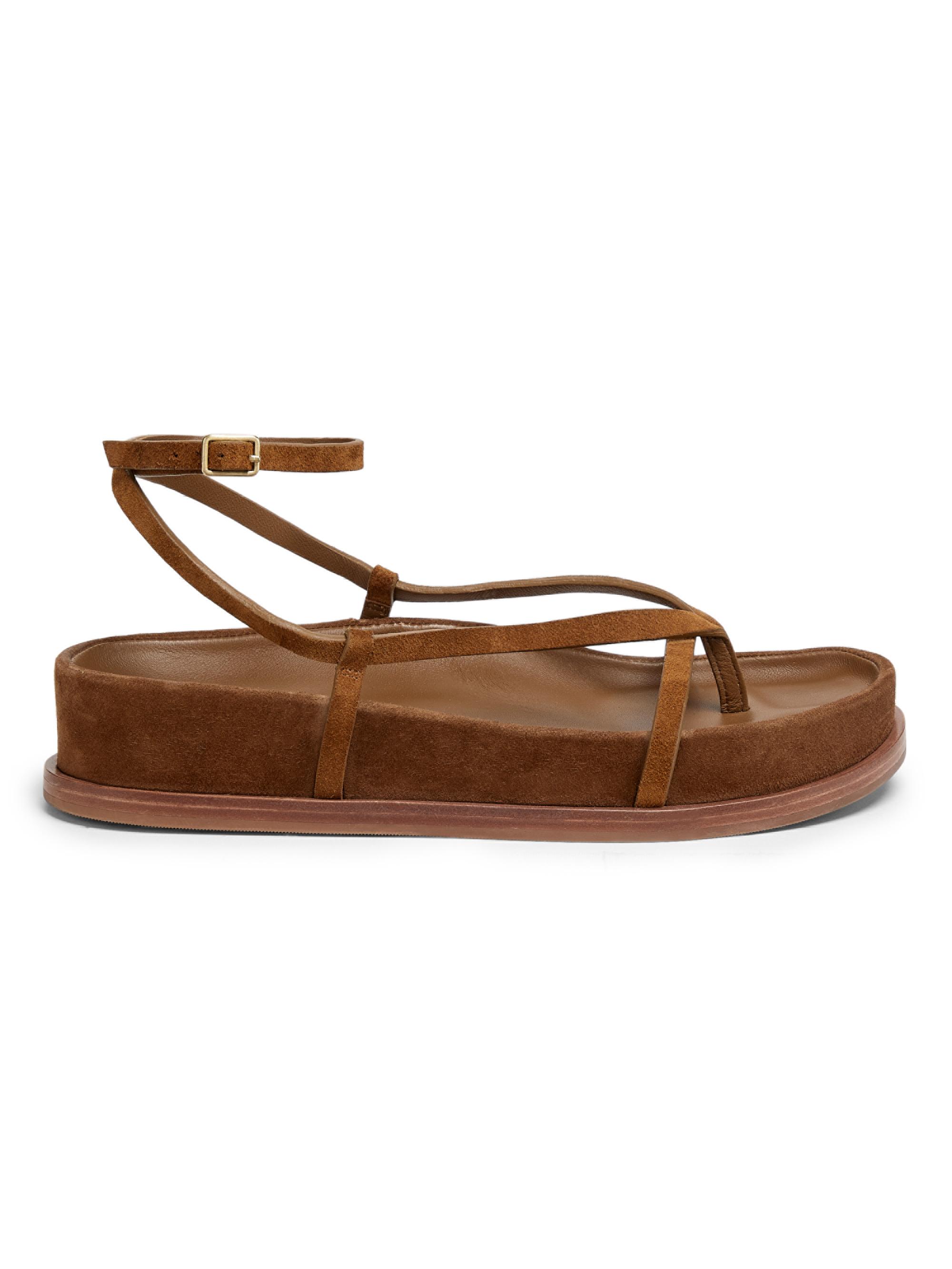 Loeffler Randall Women's Sonny 30MM Suede Platform Sandals - Cacao