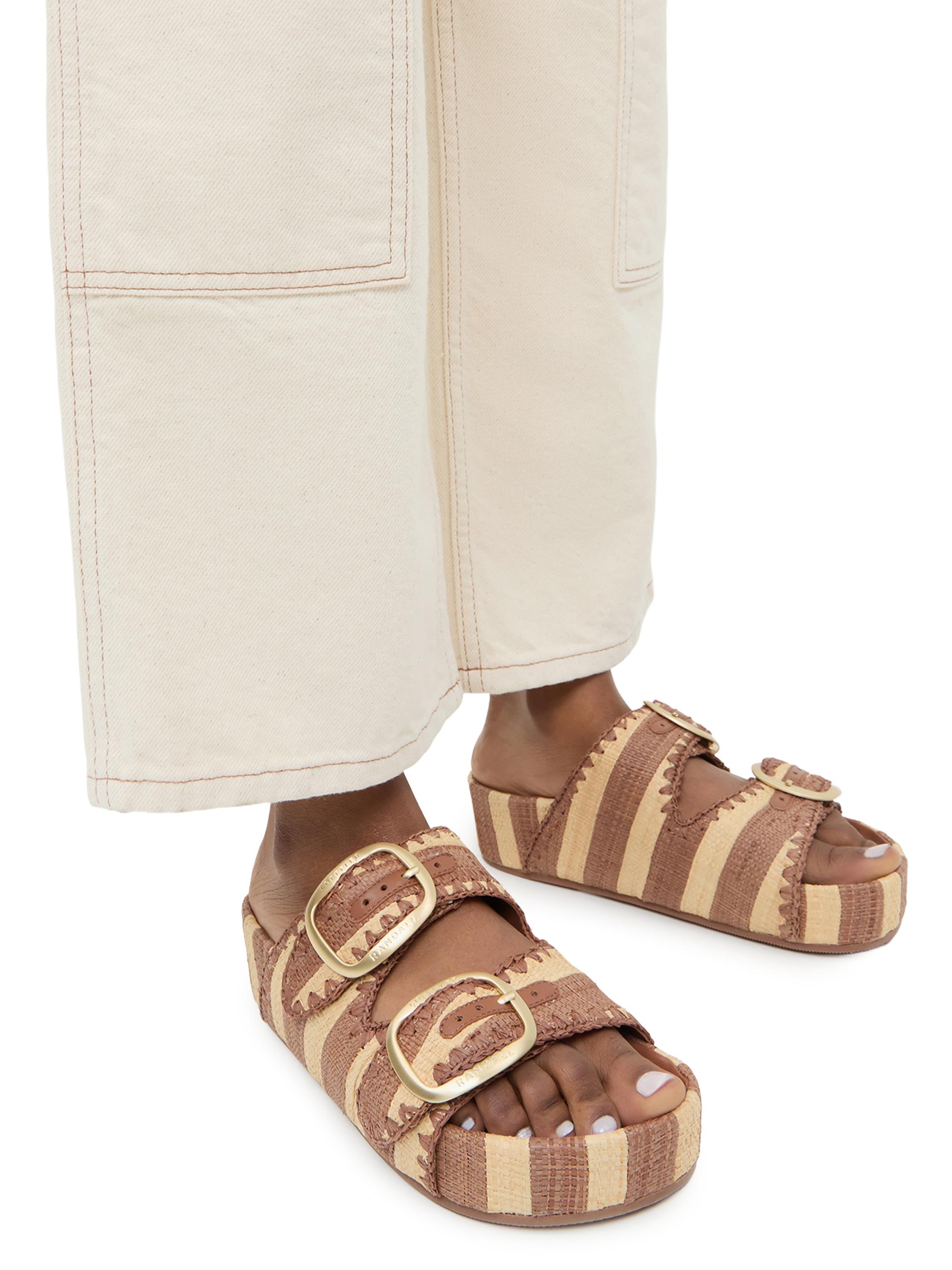 Loeffler Randall Theo 50MM Striped Platform Sandals | Saks Fifth