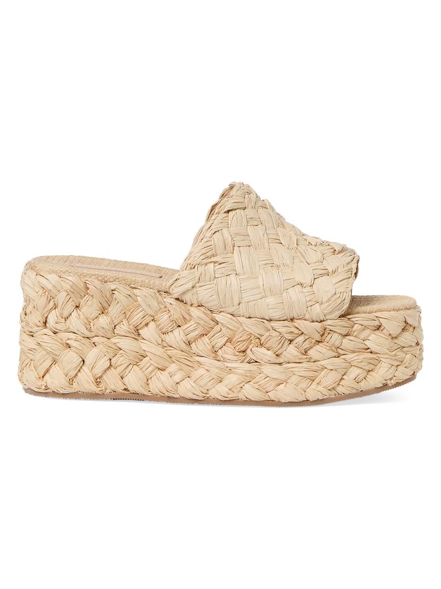 Loeffler Randall Women's Aaron 80mm Raffia Platform Mules In Brown