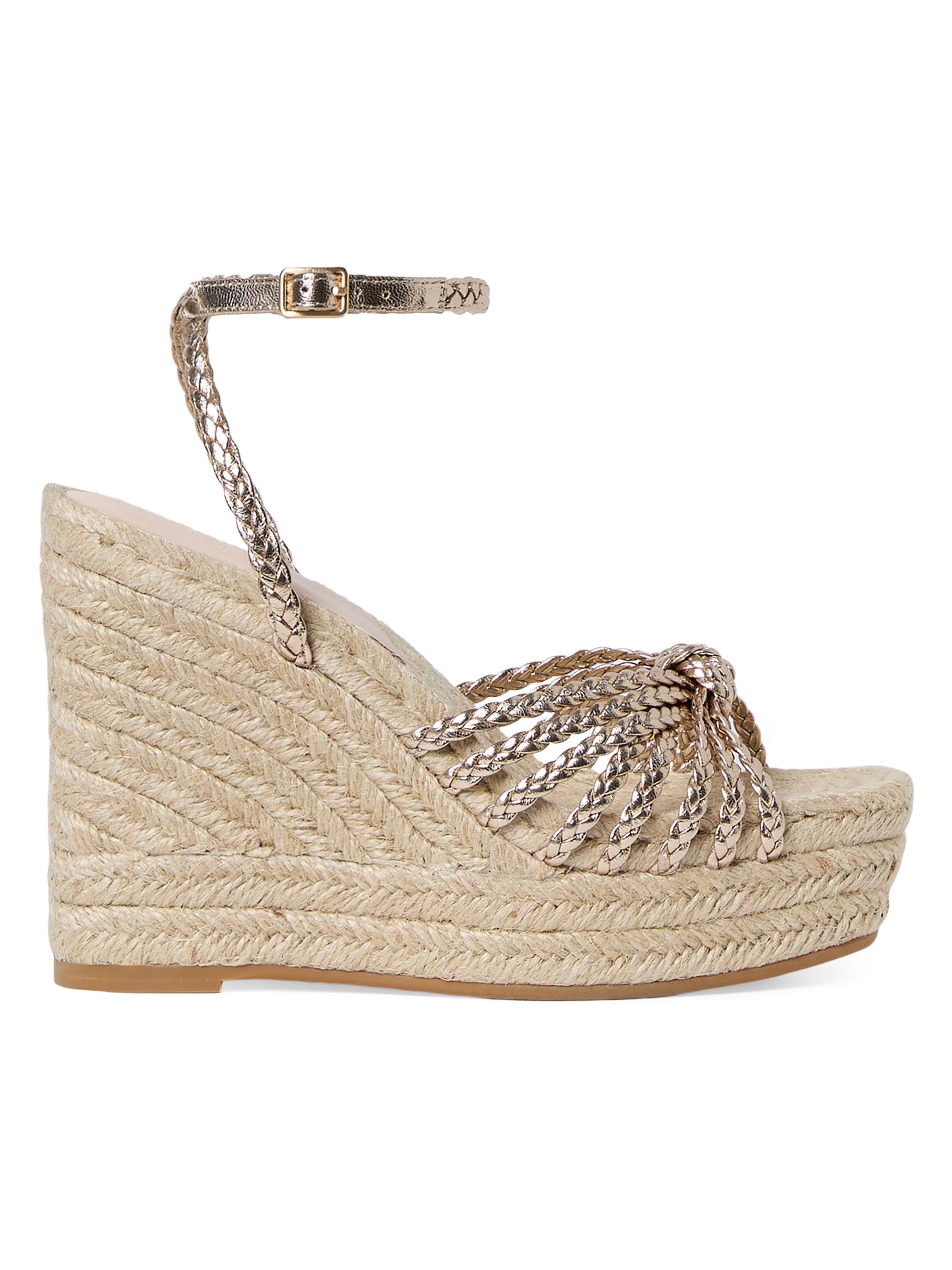 Loeffler Randall Women's Pamela Mignon 130MM Knot Wedge Sandals - Champagne Natural