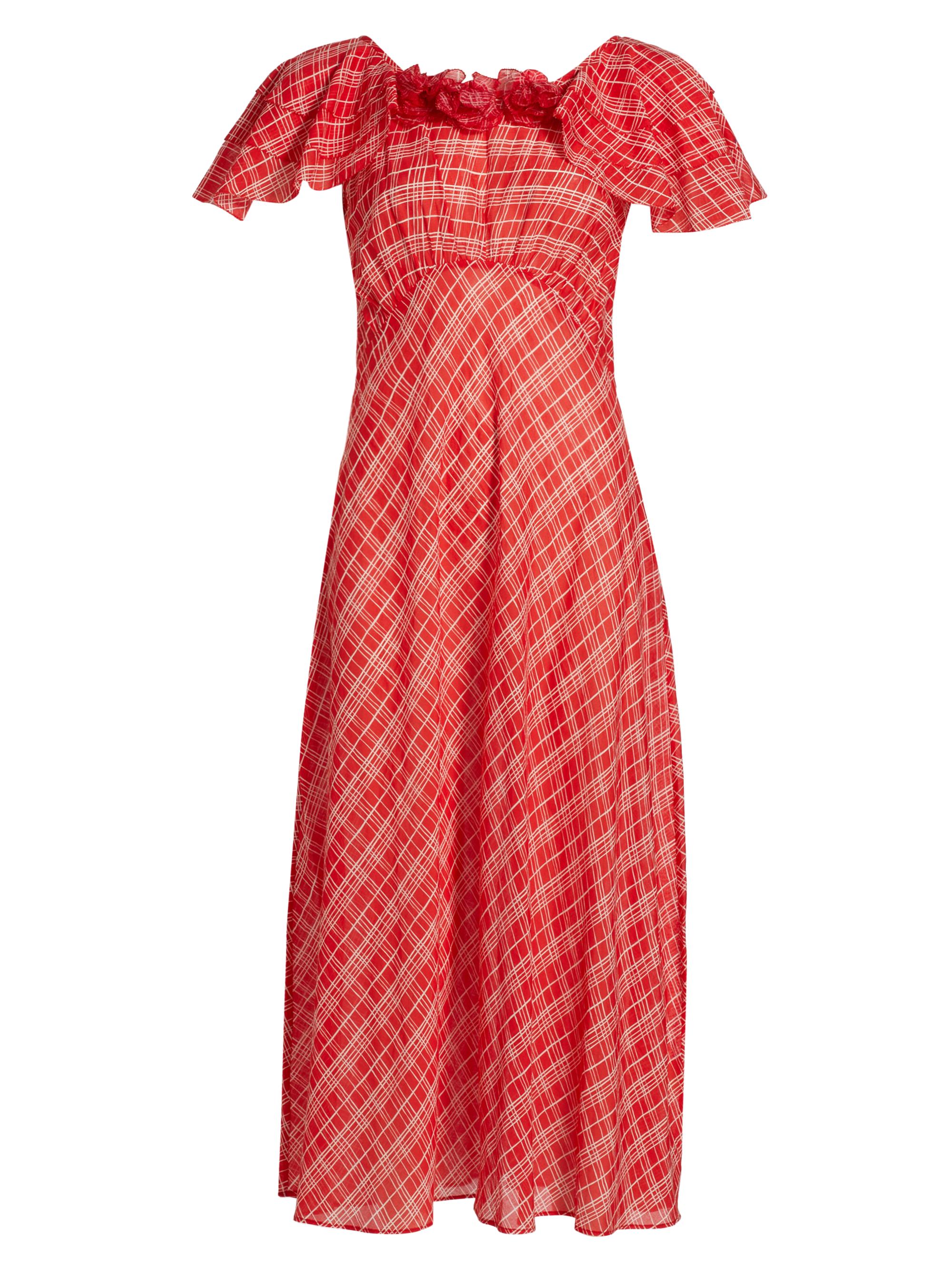 DÔEN Women's Nevara Plaid Rosette Midi-Dress - Sylvie Plaid