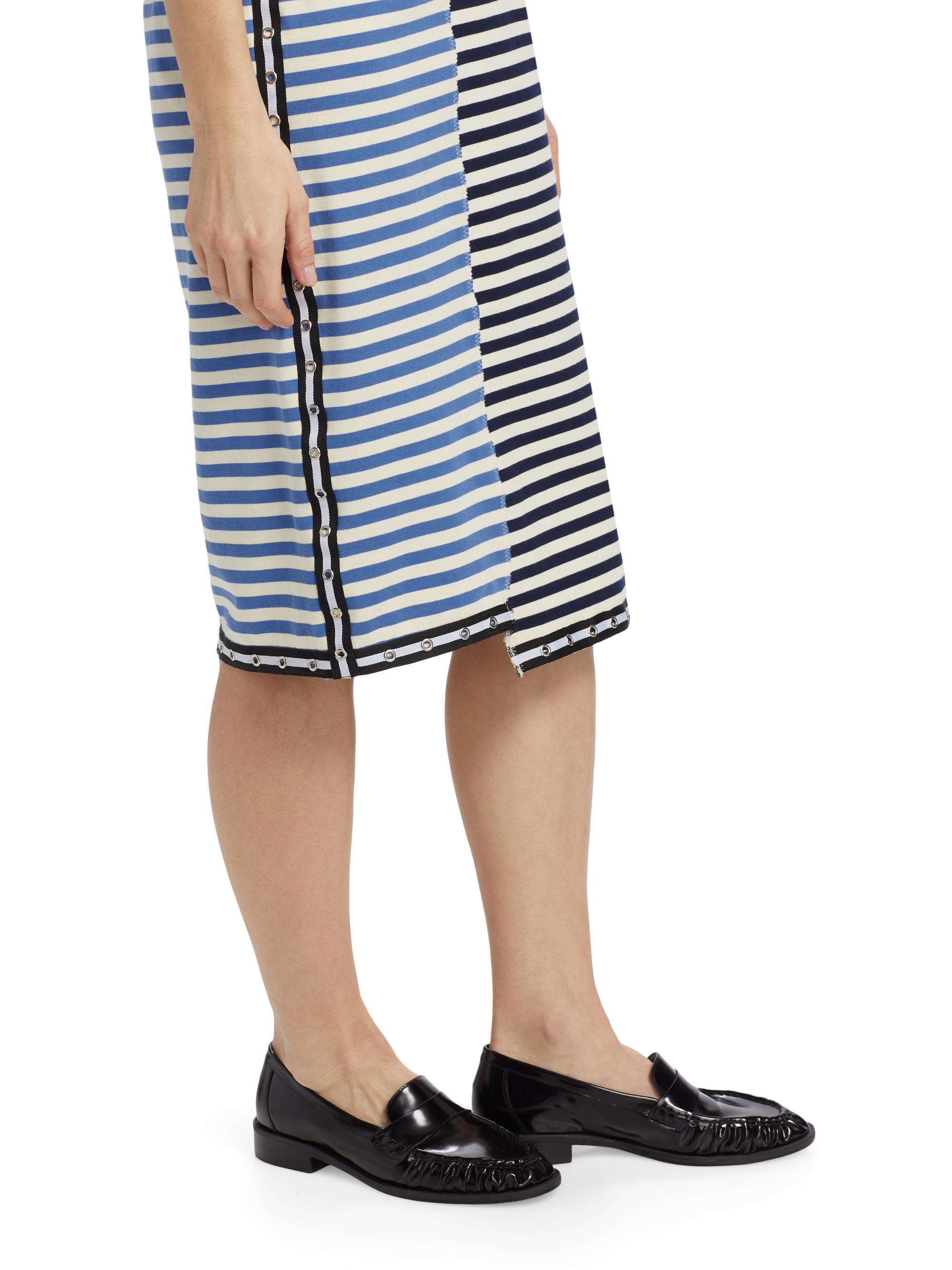 Patchwork Stripe T-Shirt Dress - Midnight Multi - 3.1 Phillip Lim