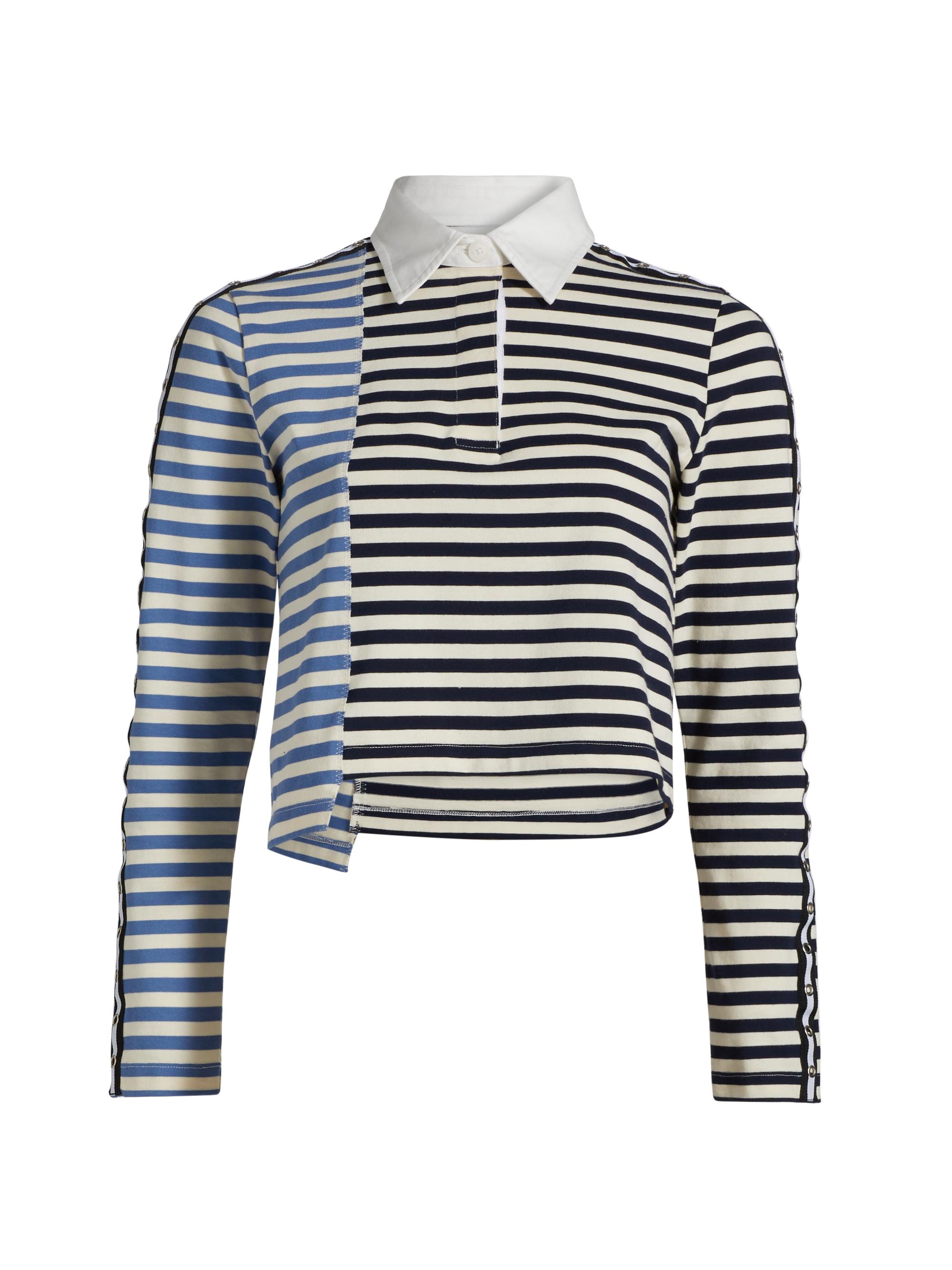 3.1 Phillip Lim Multi-Stripe Long-Sleeve Polo Shirt | Saks Fifth