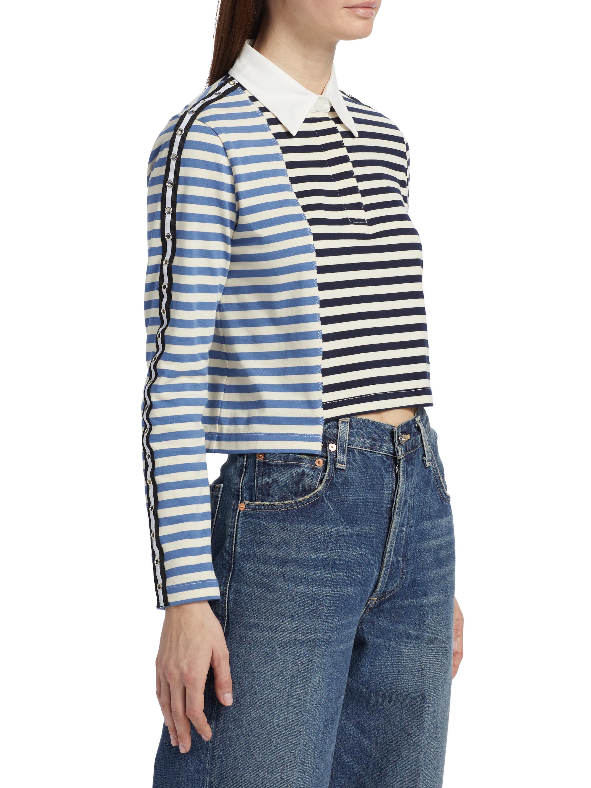 Her lip to Multi Border Polo Top ALL THE WAYS Francesca Polo