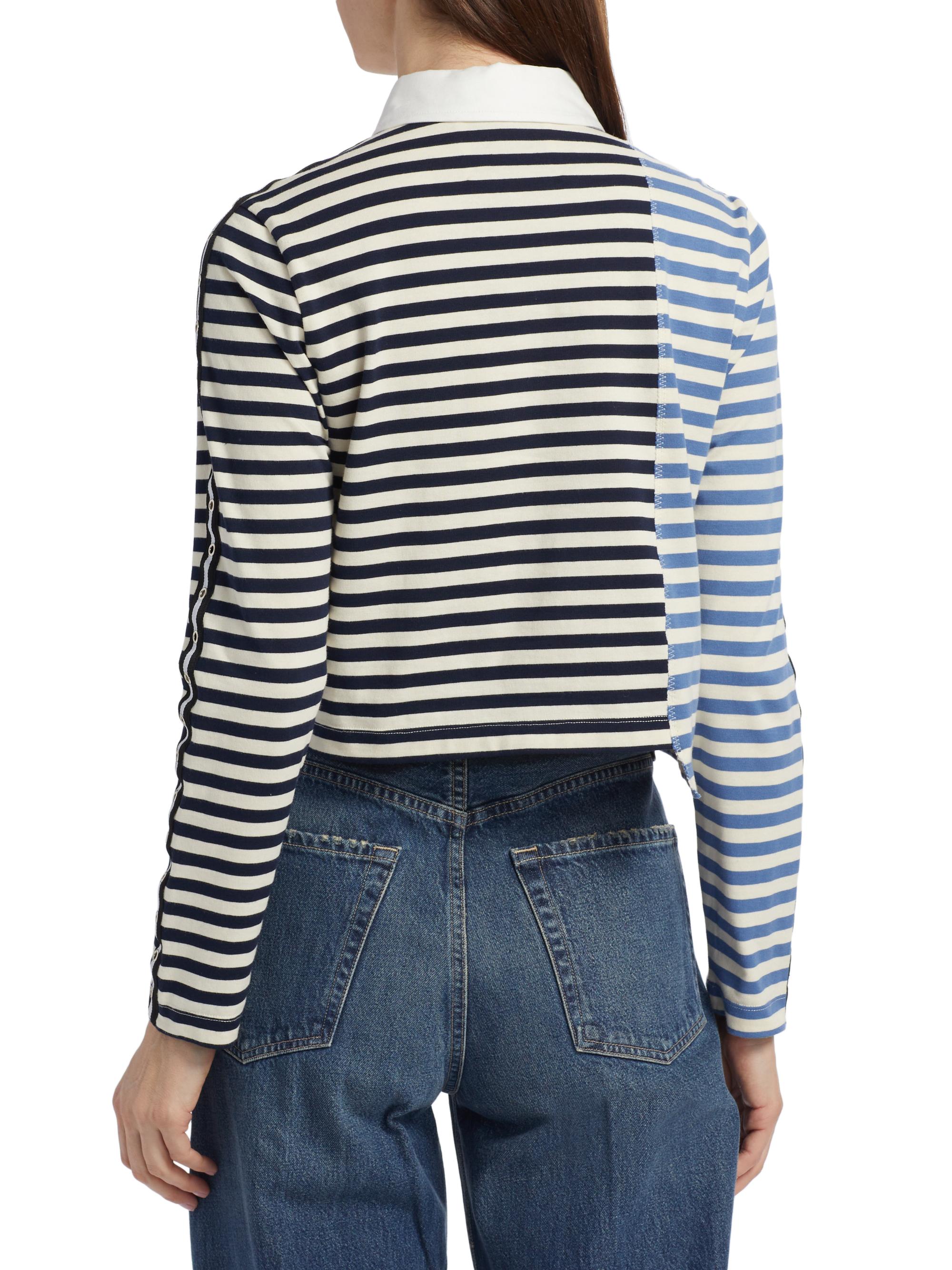 3.1 Phillip Lim Multi-Stripe Long-Sleeve Polo Shirt | Saks Fifth