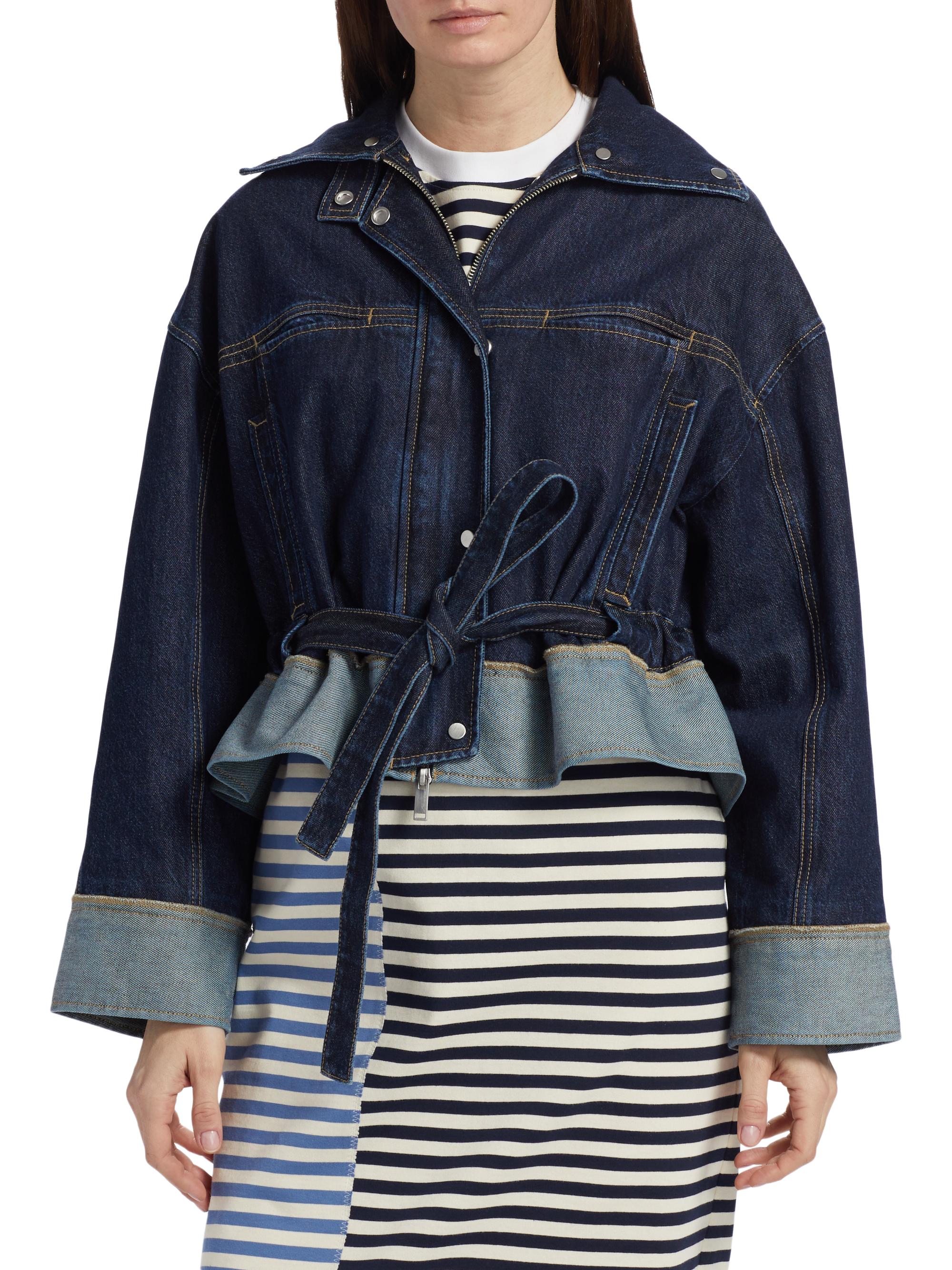 3.1 Phillip Lim Boxy Peplum Hem Denim Jacket | Saks Fifth Avenue