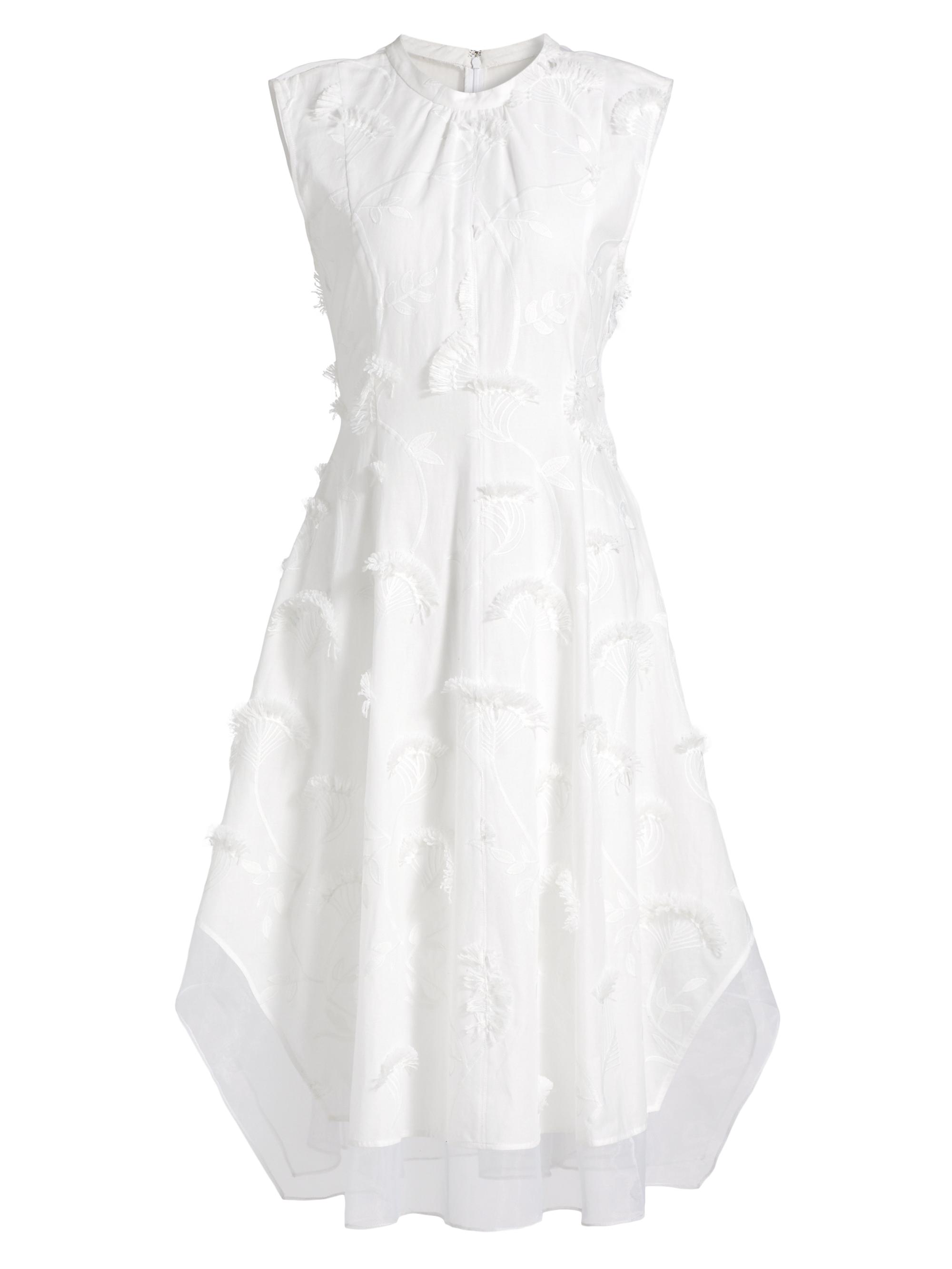 3.1 Phillip Lim Women's Embroidered Cotton Voile & Chiffon Knee-Length Dress - White