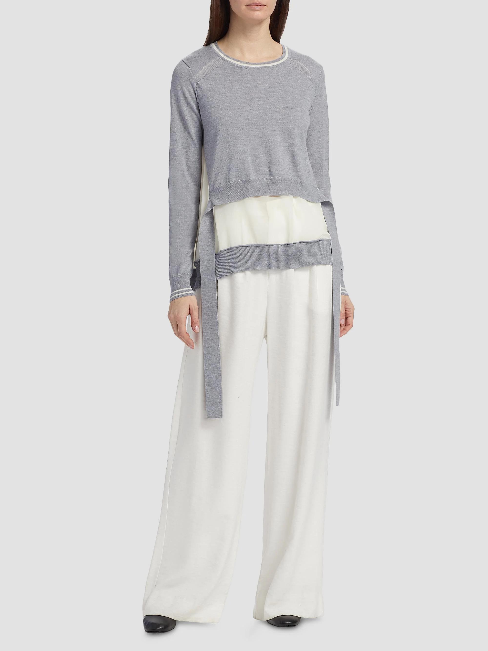 3.1 Phillip Lim Tie-Back Chiffon Crewneck Sweatshirt | Saks Fifth