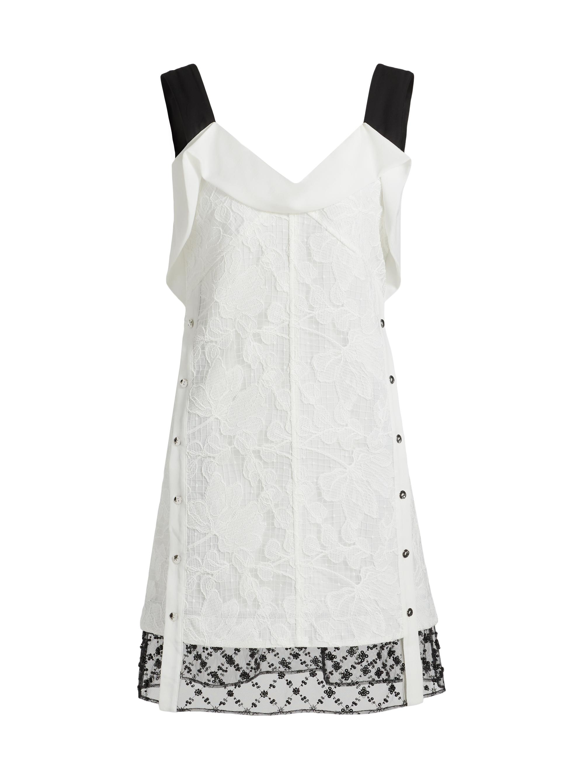 3.1 Phillip Lim Women's Corded Lace Organza Minidress - White Black
