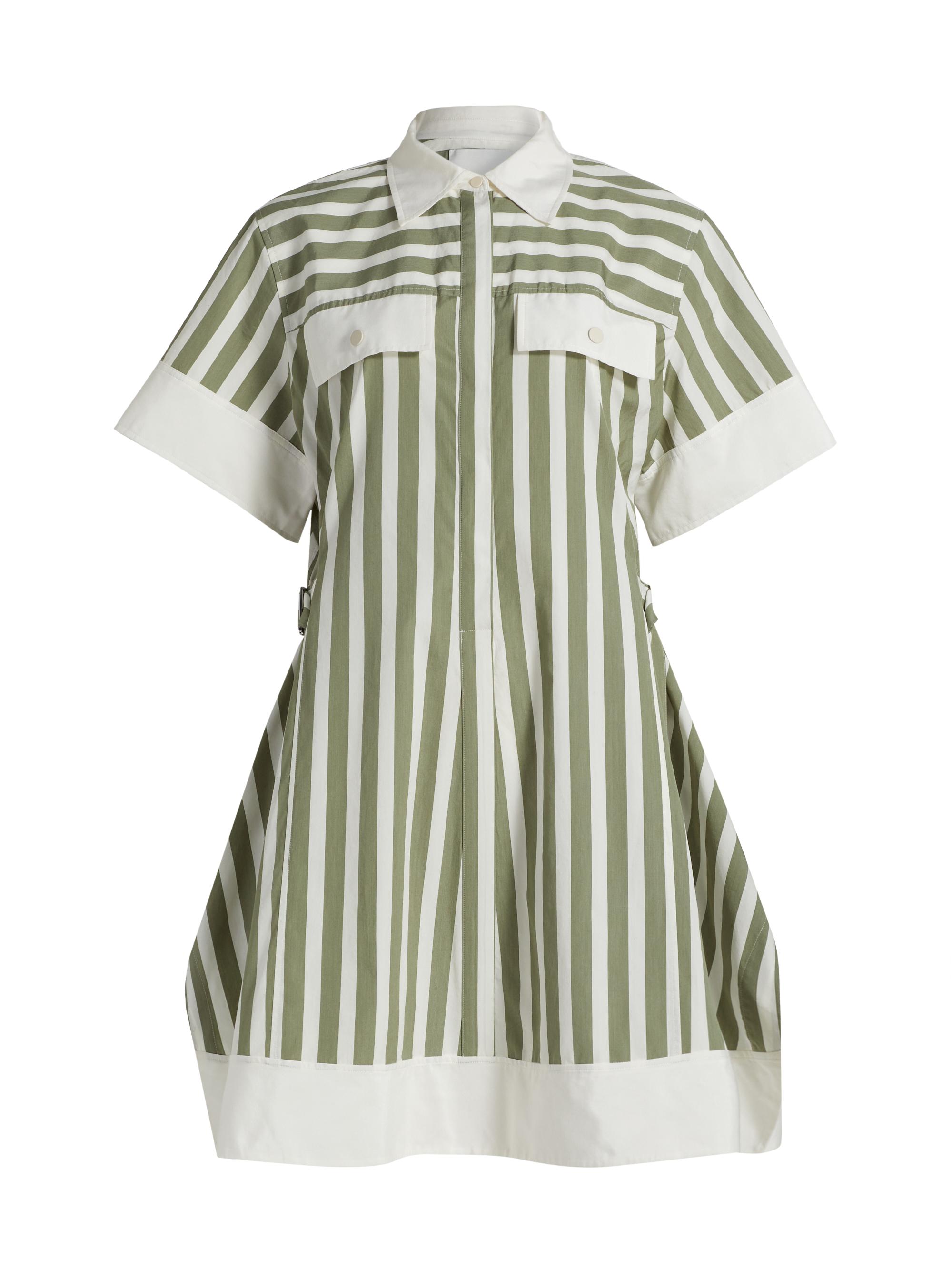 3.1 Phillip Lim Women's Striped Cotton-Silk Shirt Dress - Thyme Multi