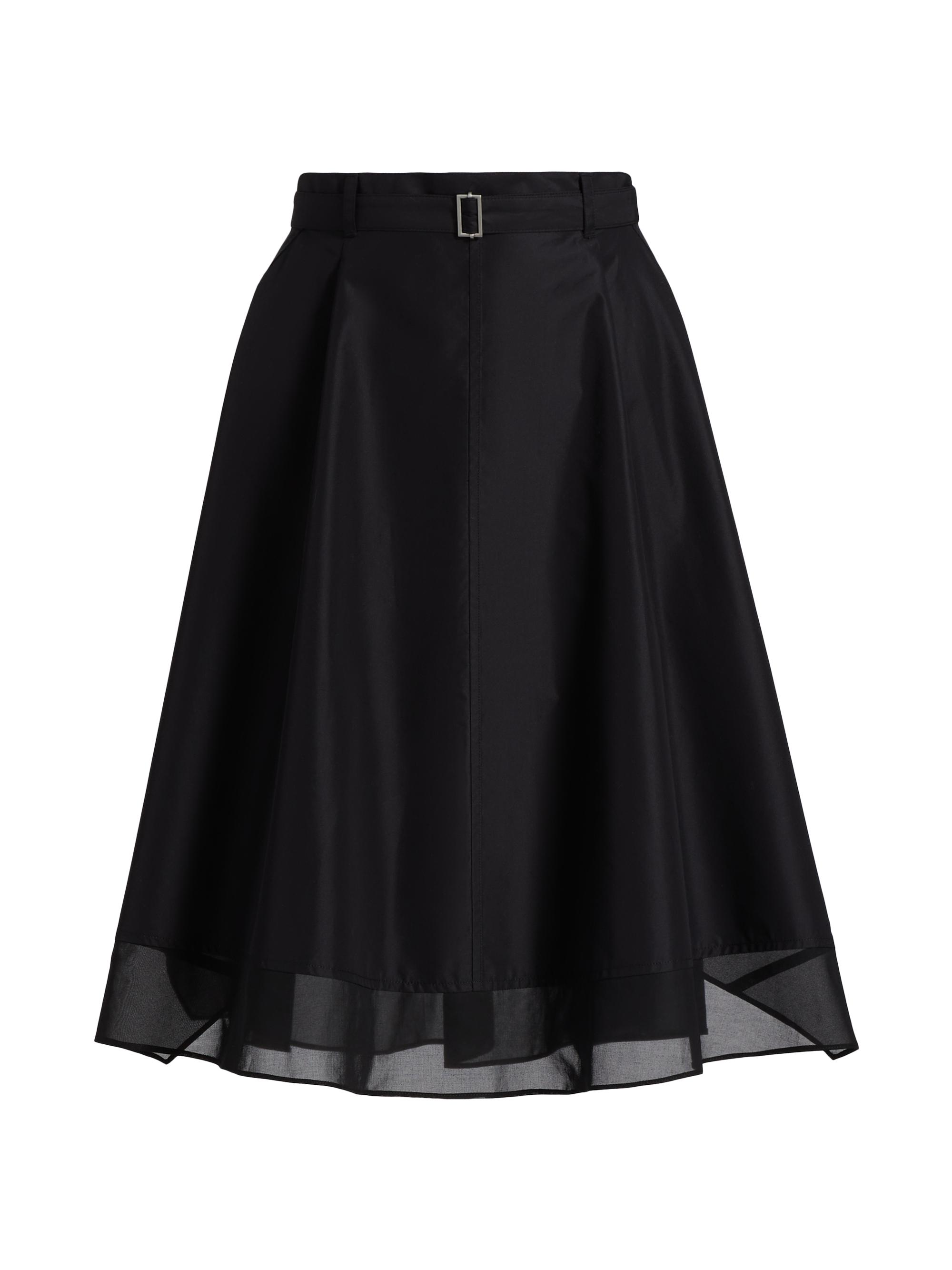 3.1 Phillip Lim Women's Belted Flounce Chiffon-Combo Skirt - Black