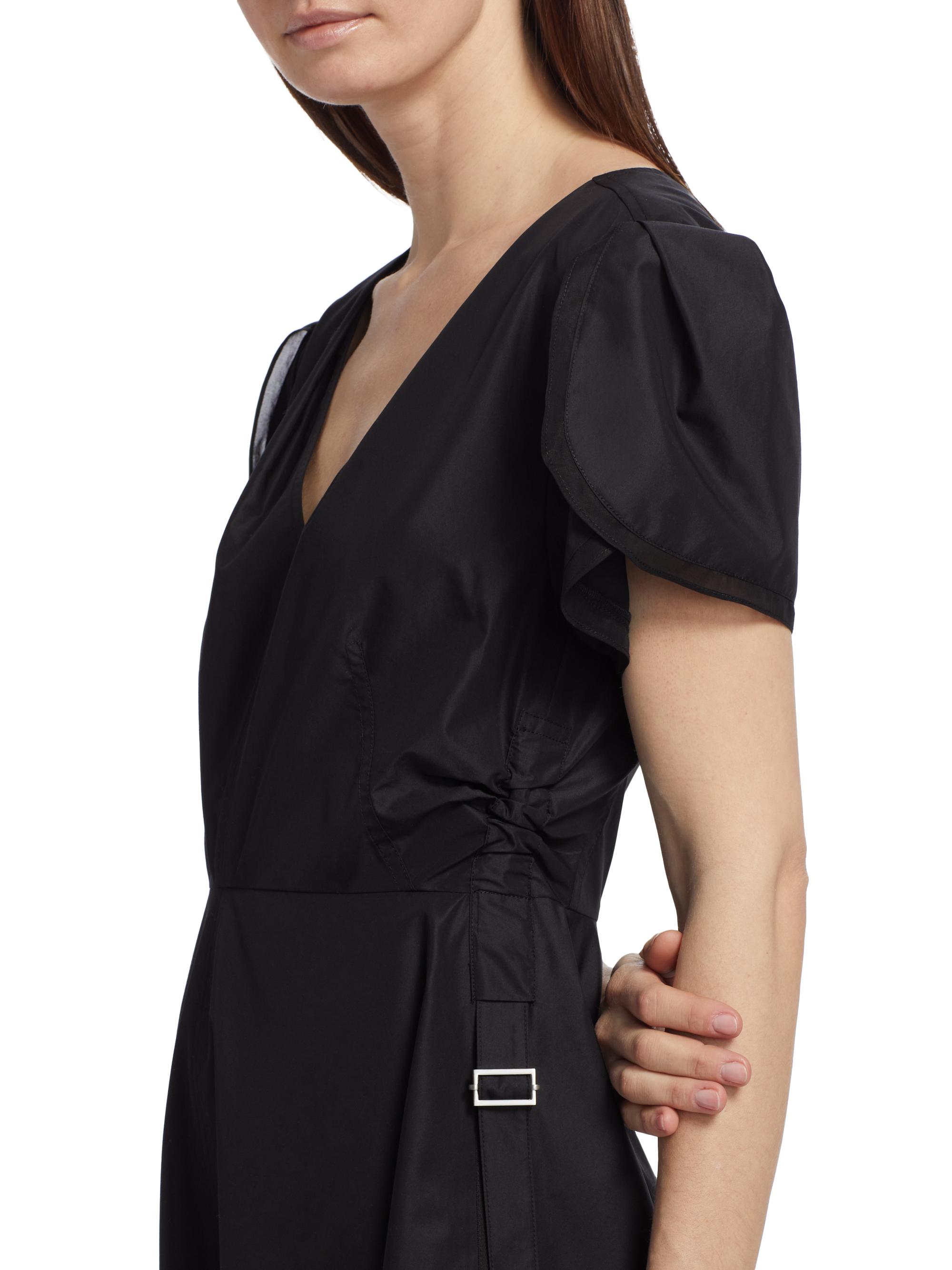 3.1 Phillip Lim Soft Tulip Sleeve V-Neck Midi-Dress | Saks Fifth