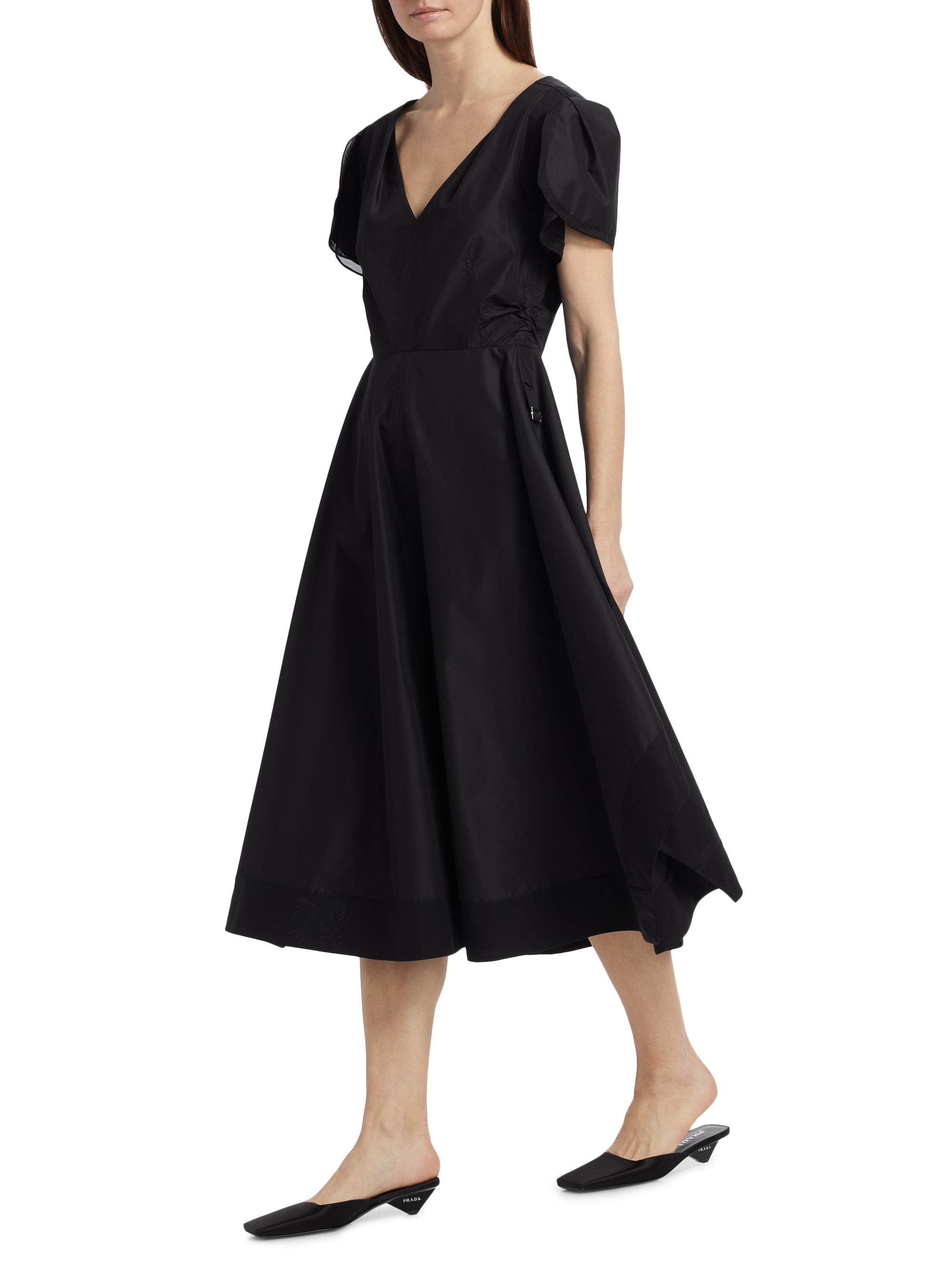 white christmas dresses Elegant Midi Length Chiffon Bridesmaid Dresses with Asymmetrical Ruffl main image 0