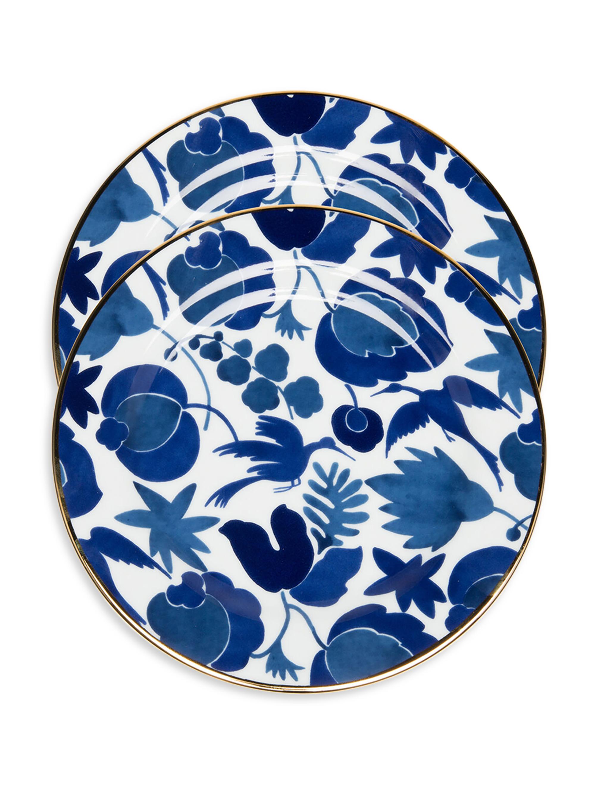 La DoubleJ Dessert Plates Set of 2 - Wildbird Blue