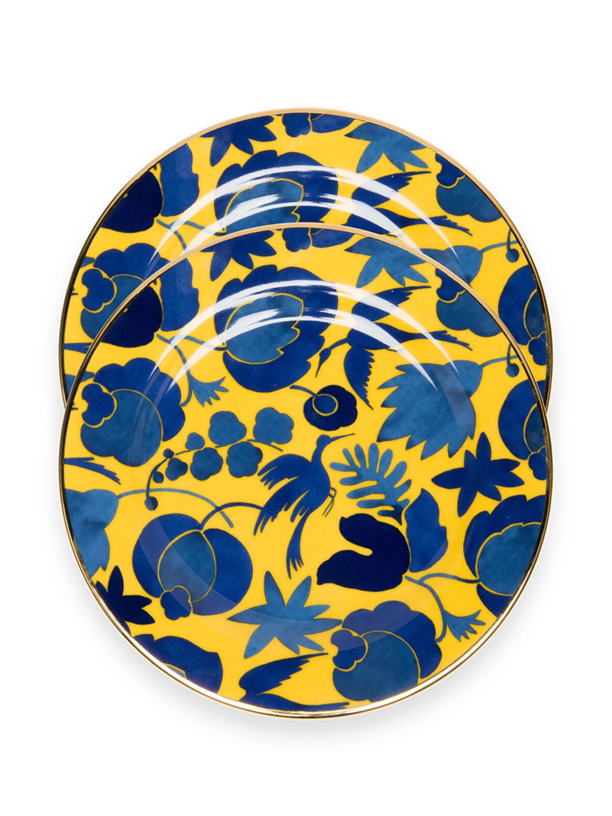 La DoubleJ Dessert Plates Set of 2 - Wildbird Light Blue