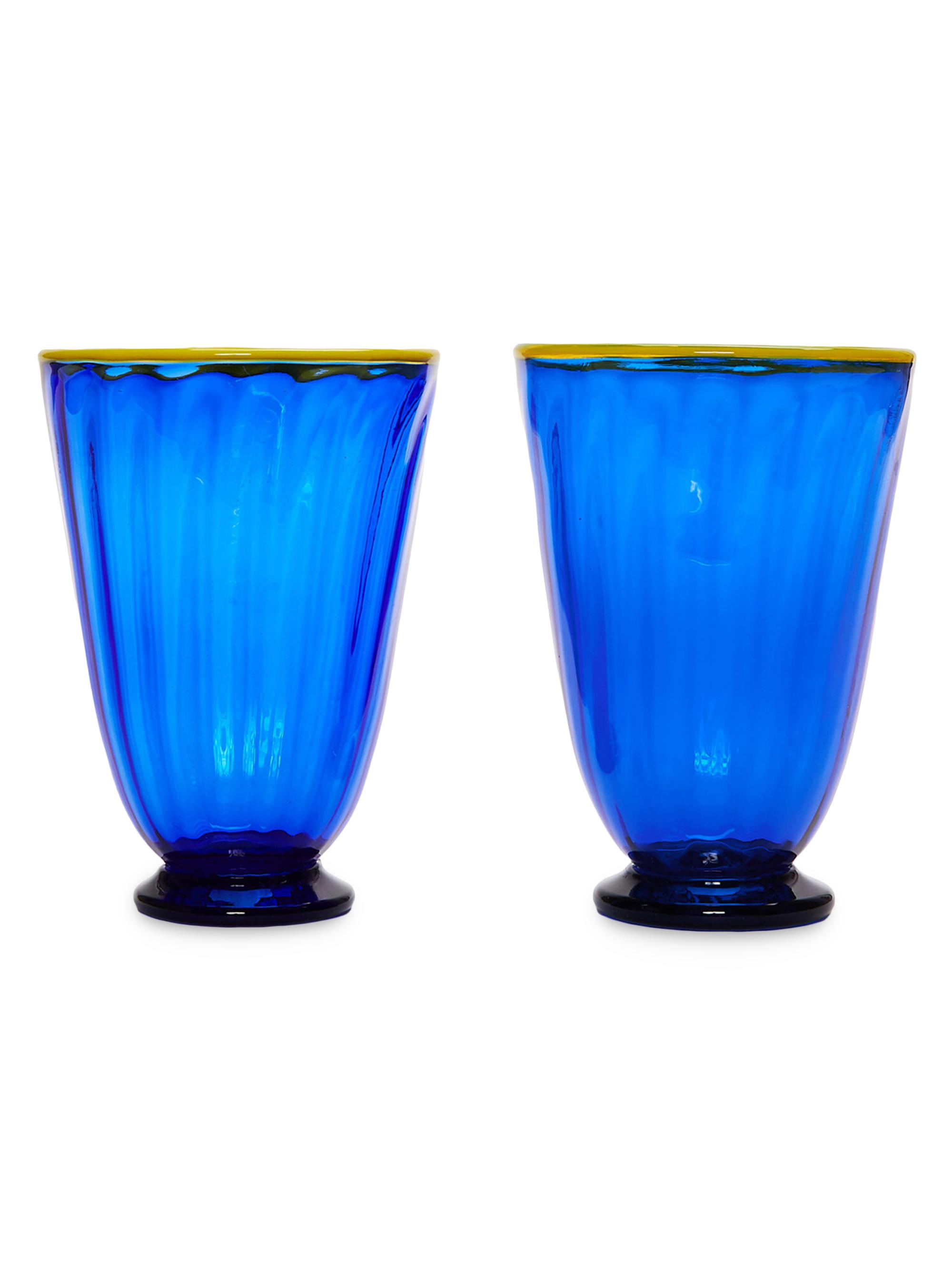 La DoubleJ Rainbow Glasses Set of 2 - Tinta Unita Blue