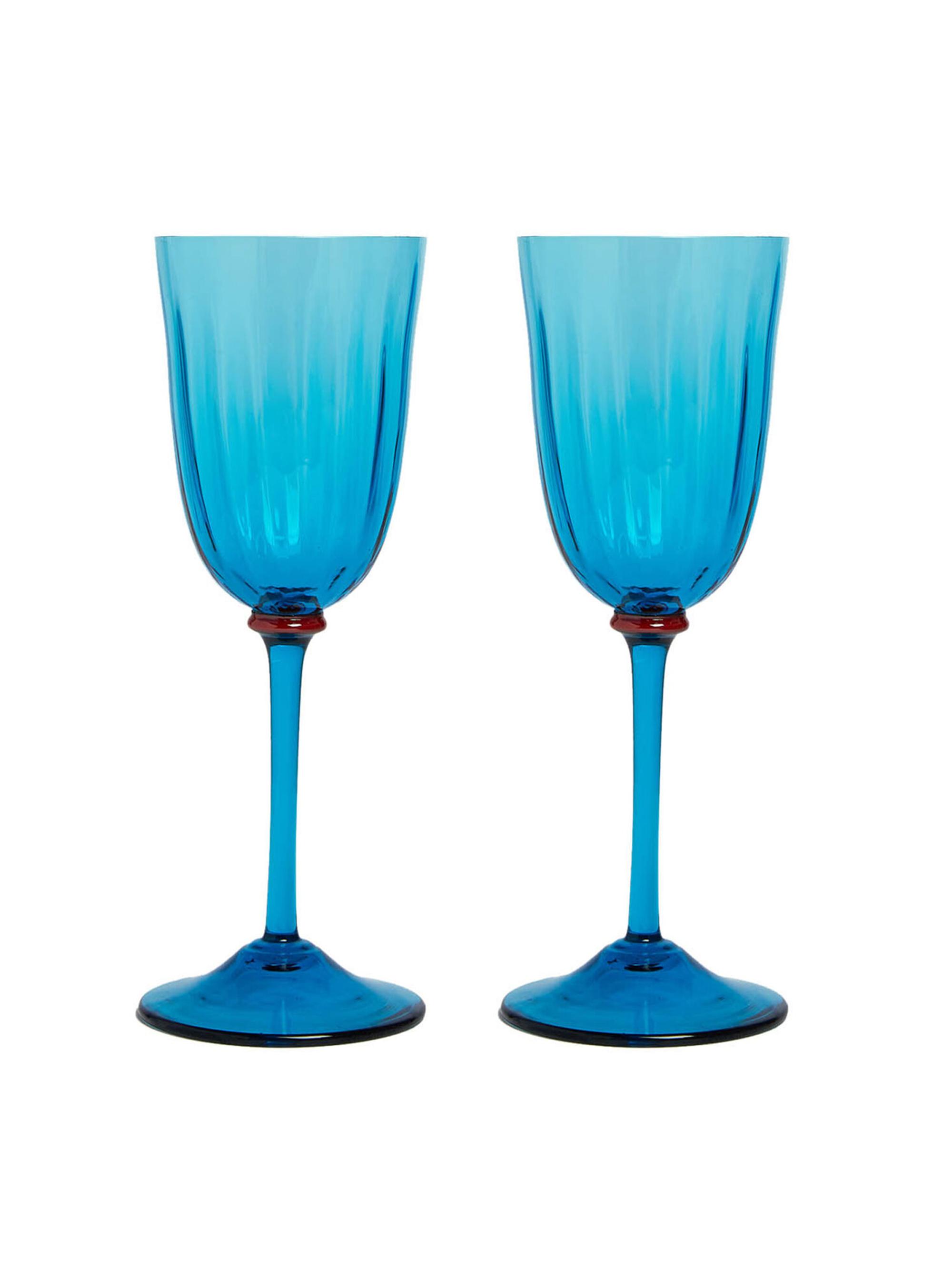 La DoubleJ Wine Rainbow Glasses Set of 2 - Turquoise