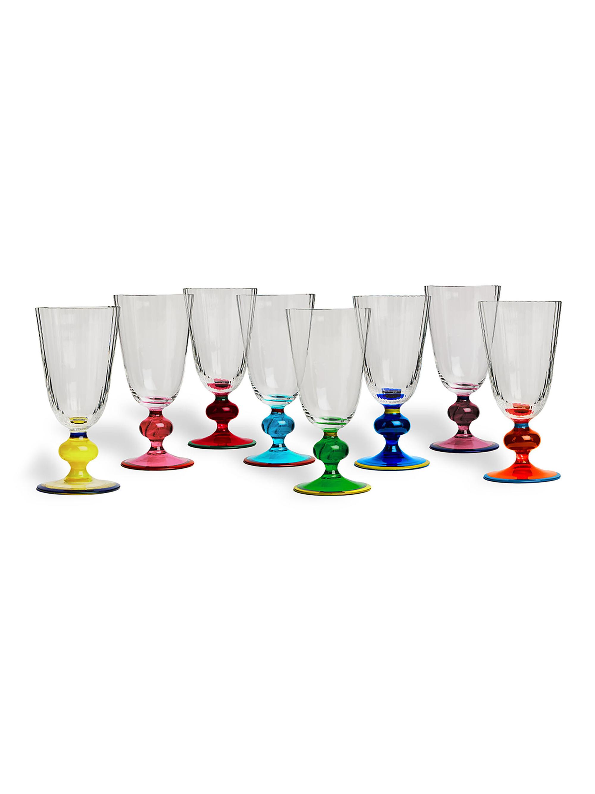 La DoubleJ Perfetto Wine Glasses Set of 8 - Mix Multicolor