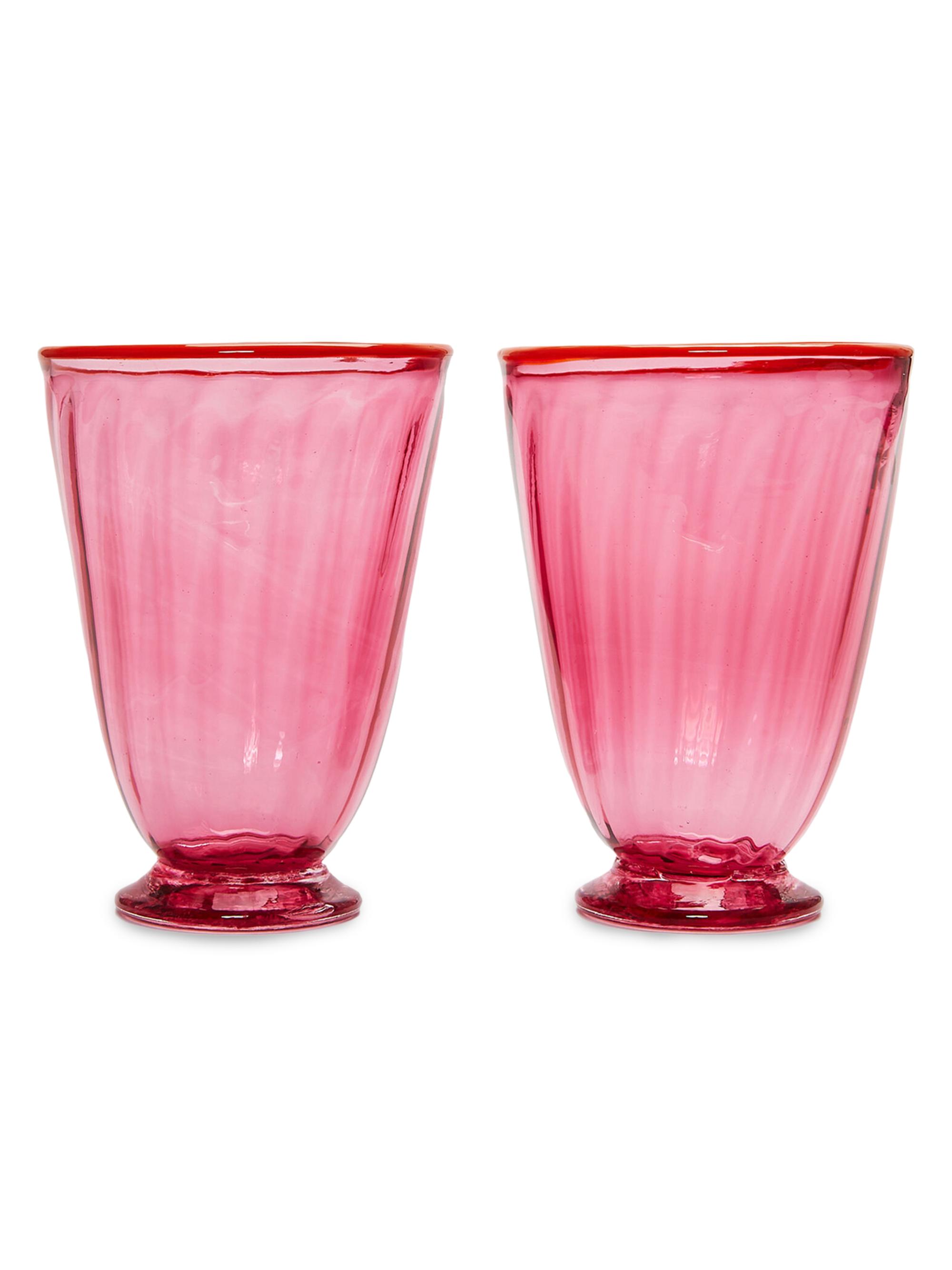 La DoubleJ Rainbow Glasses Set of 2 - Fuchsia