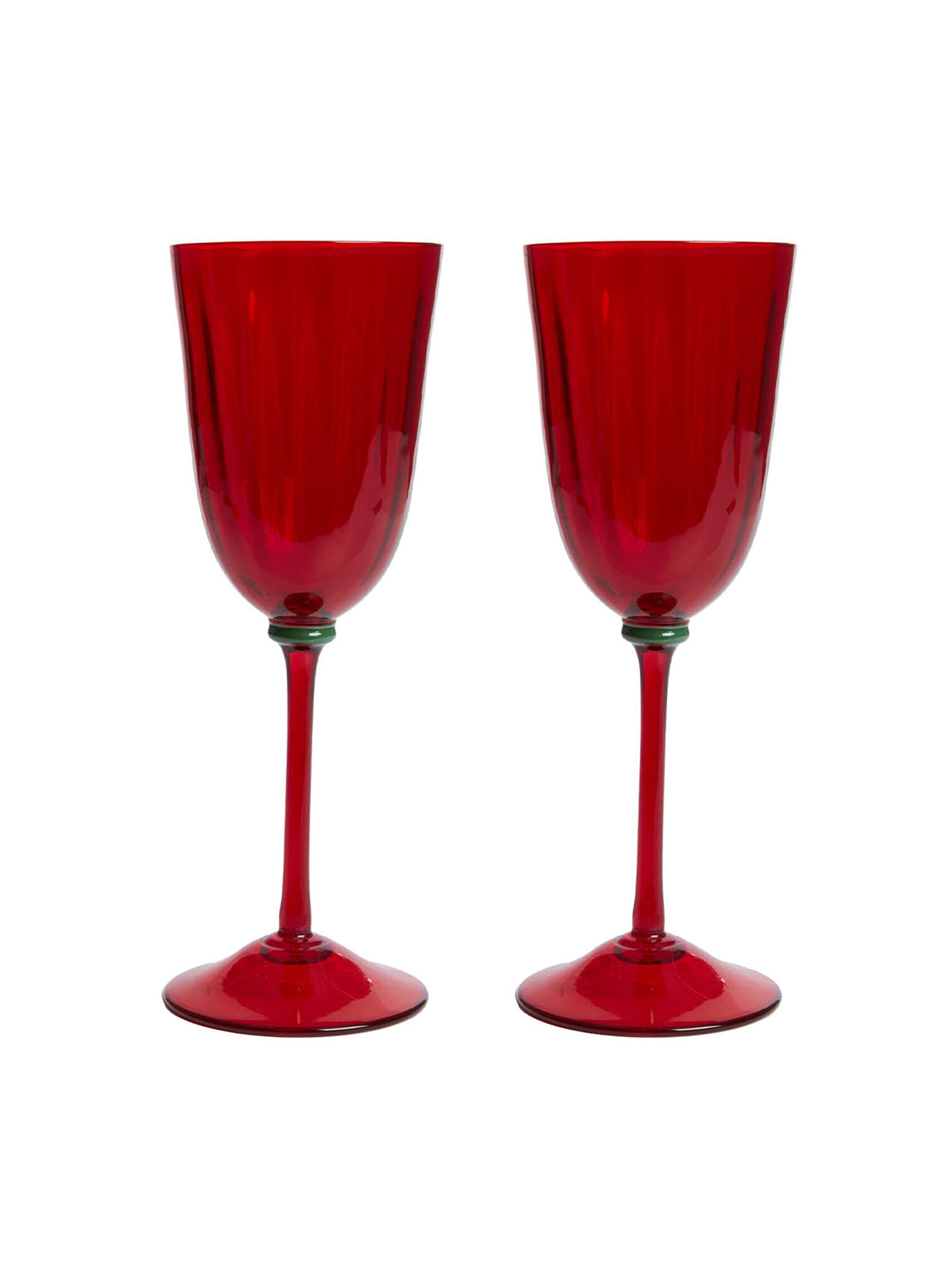 La DoubleJ Wine Rainbow Glasses Set of 2 - Red