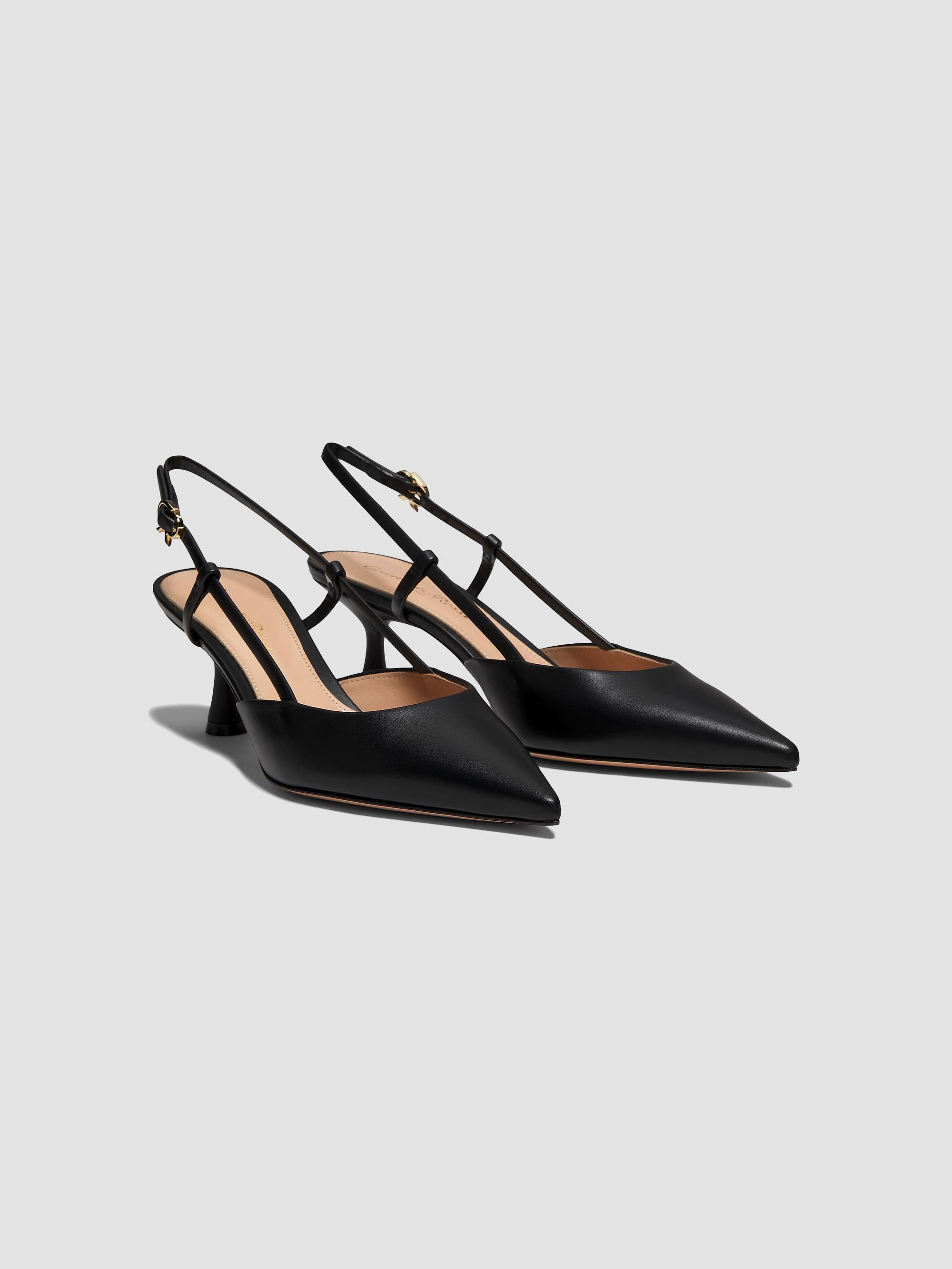 Gianvito Rossi Ascent 55MM Leather Slingback Pumps | Saks Fifth Avenue
