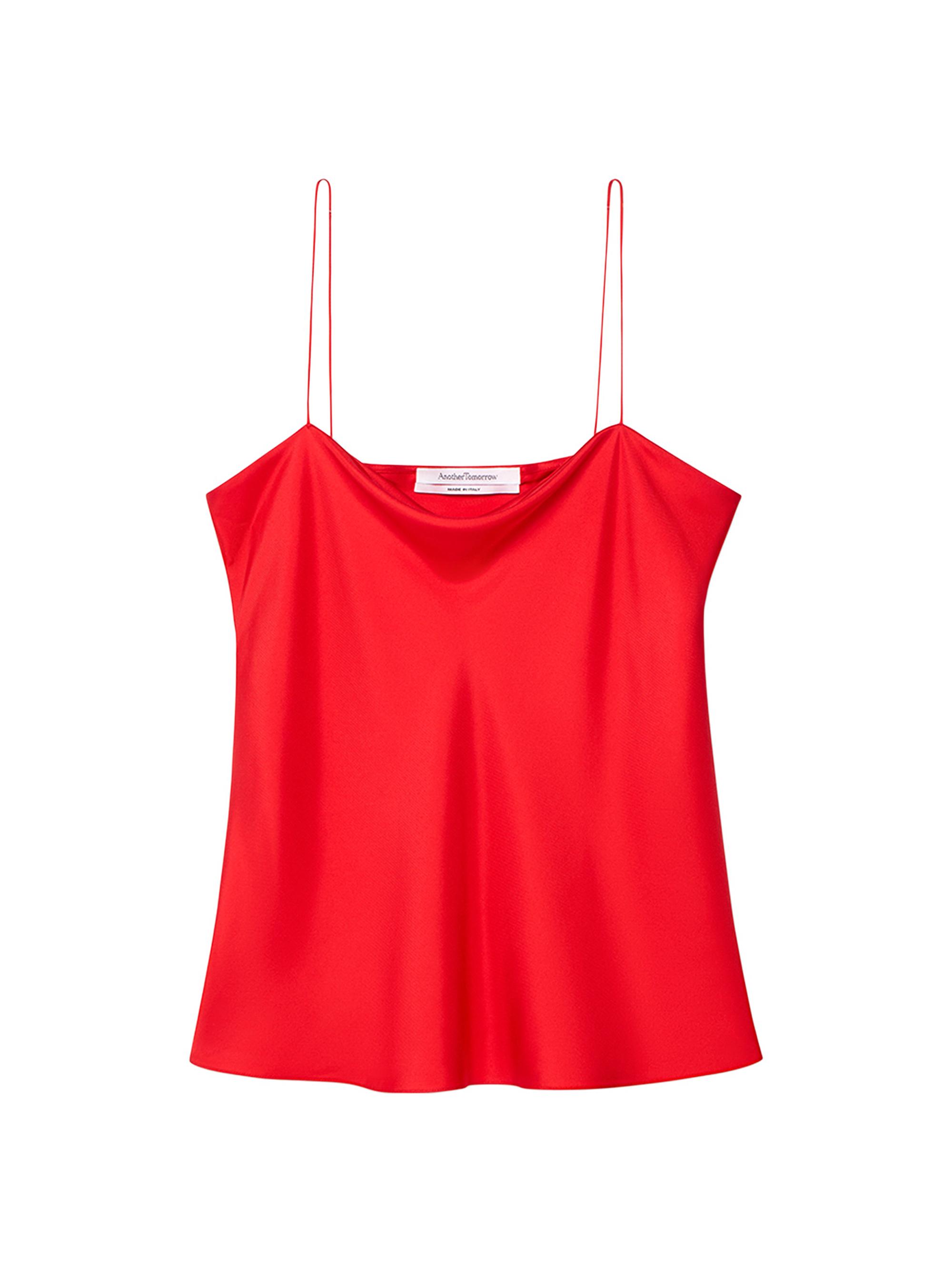 Another Tomorrow Women's Silk Camisole - Red