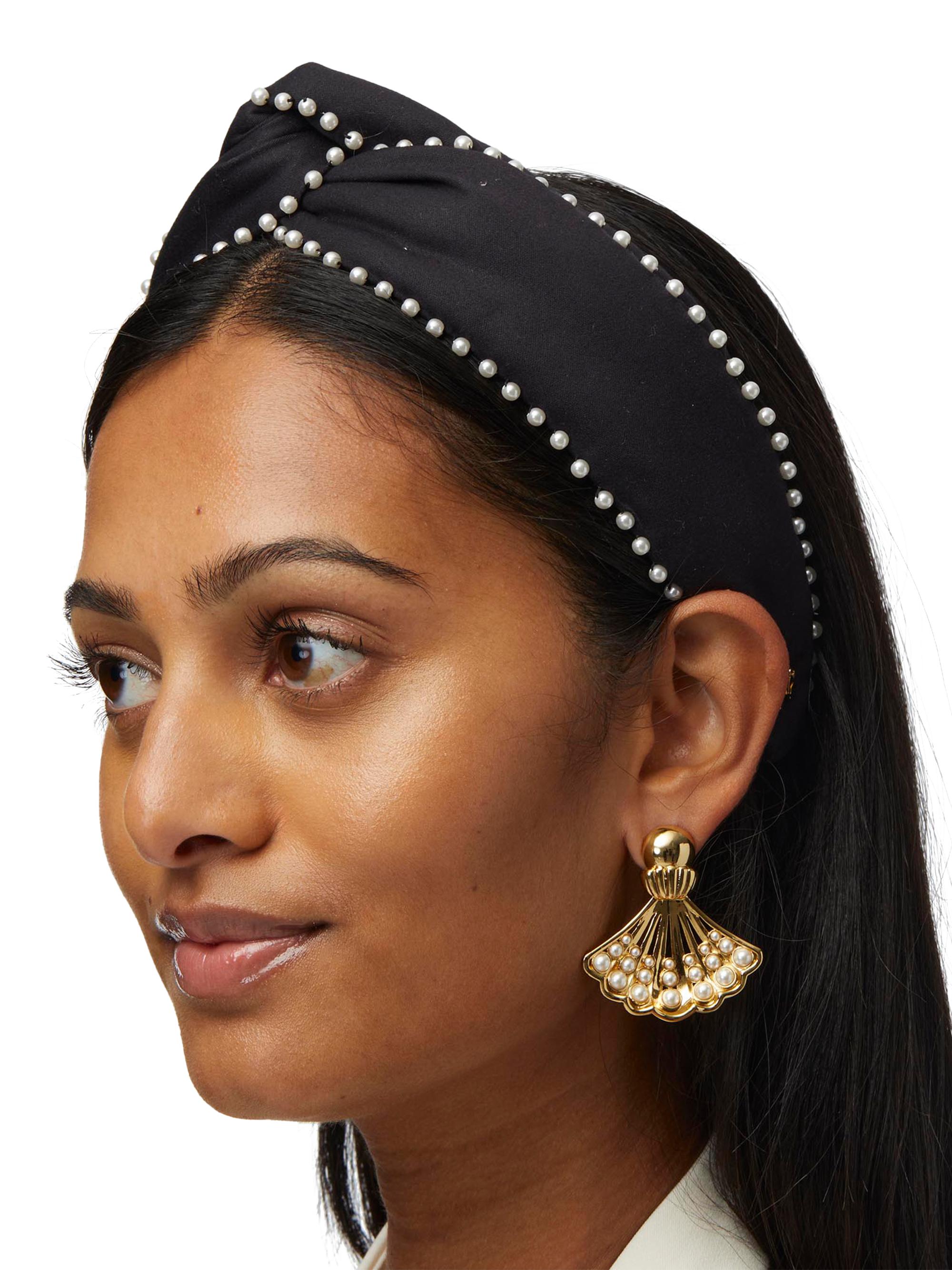 Lele Sadoughi Black Pearl Embellished Headband Lele Sadoughi Pearl Embellished Gretta Headband | Shopbop main image 4