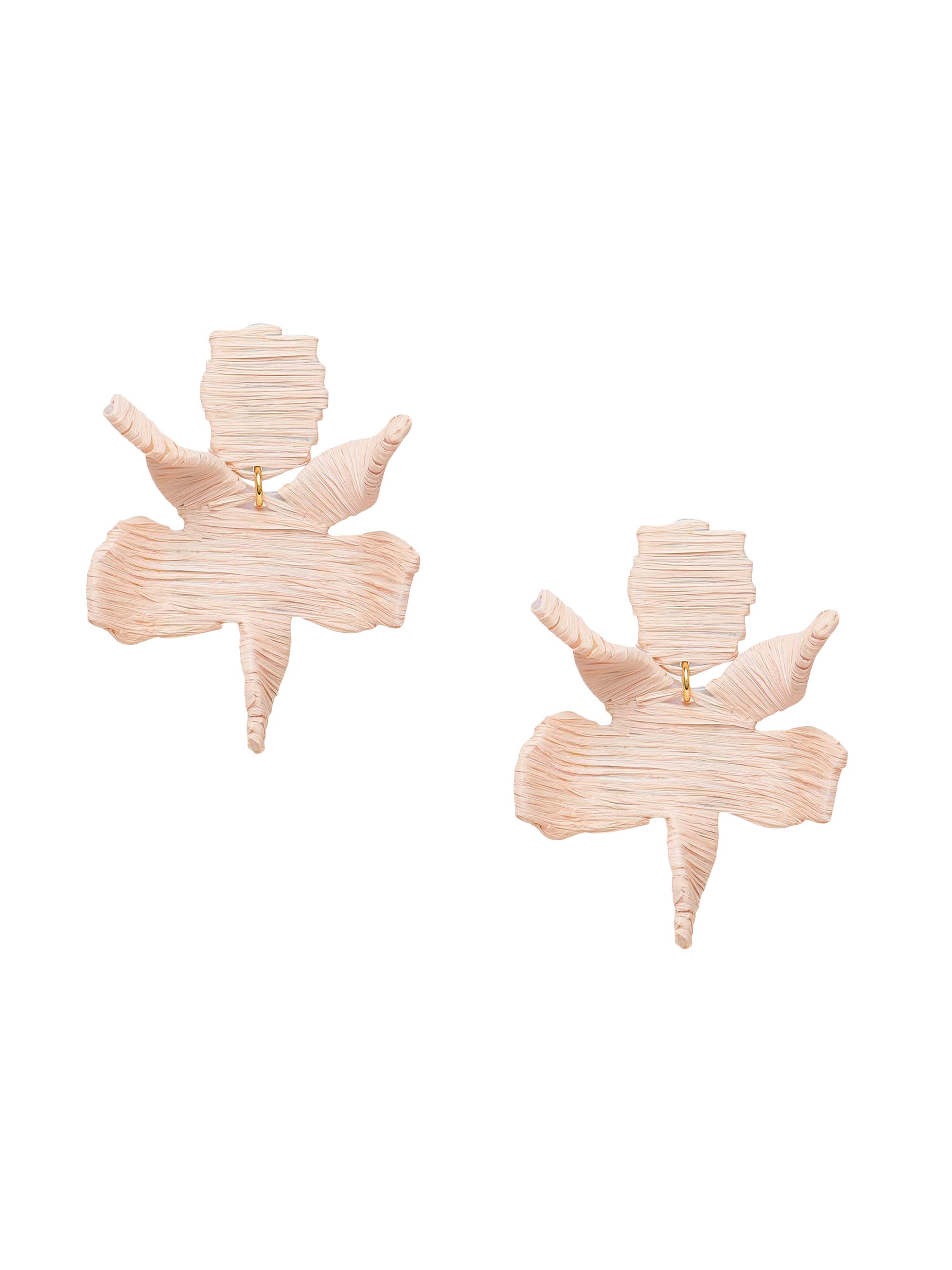 Lele Sadoughi Women's Paper Lily 14K-Gold-Plated & Raffia Stud Earrings - Natural