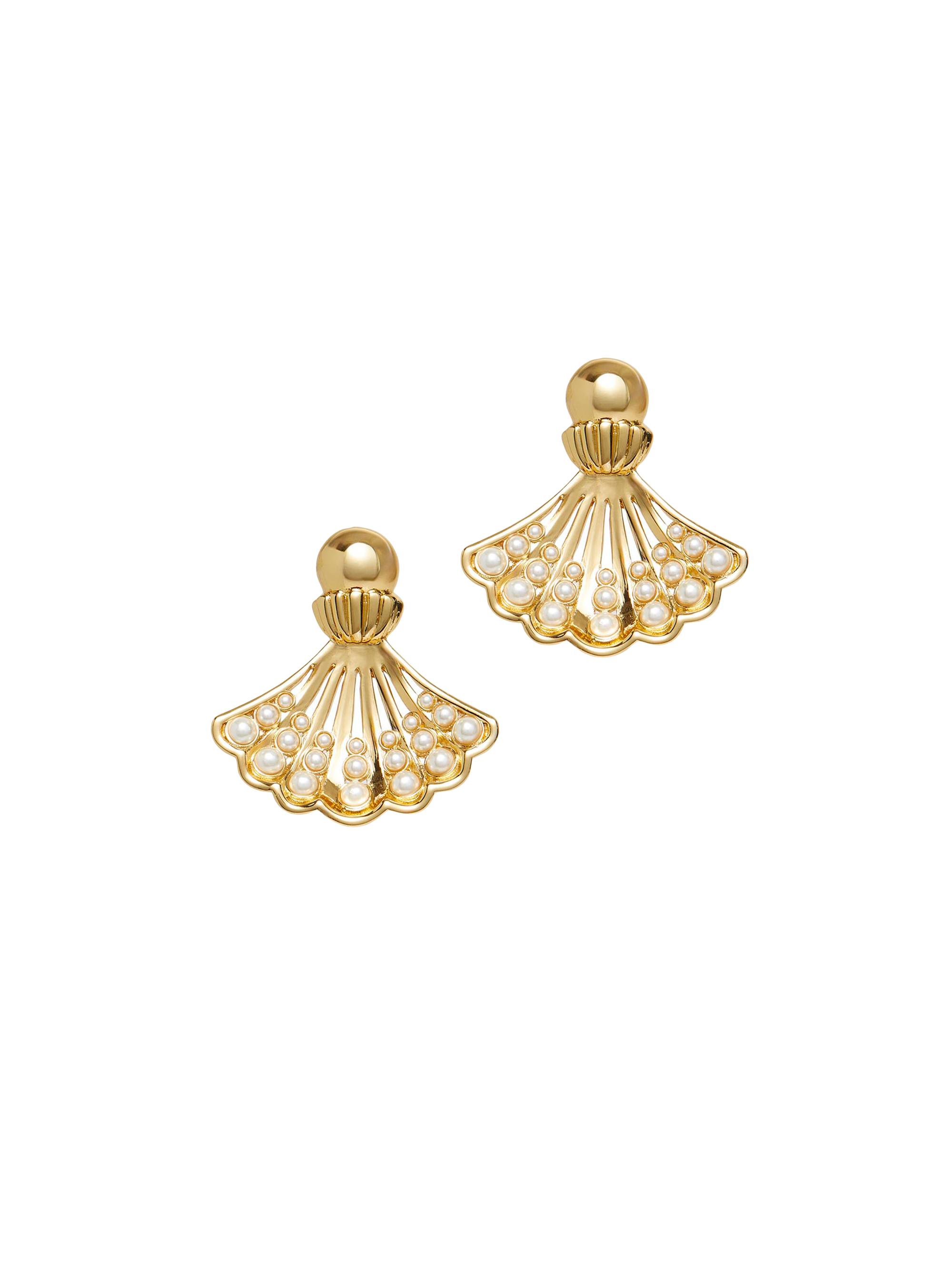 Lele Sadoughi Women's Fan Shell 14K-Gold-Plated Stud Earrings - Gold