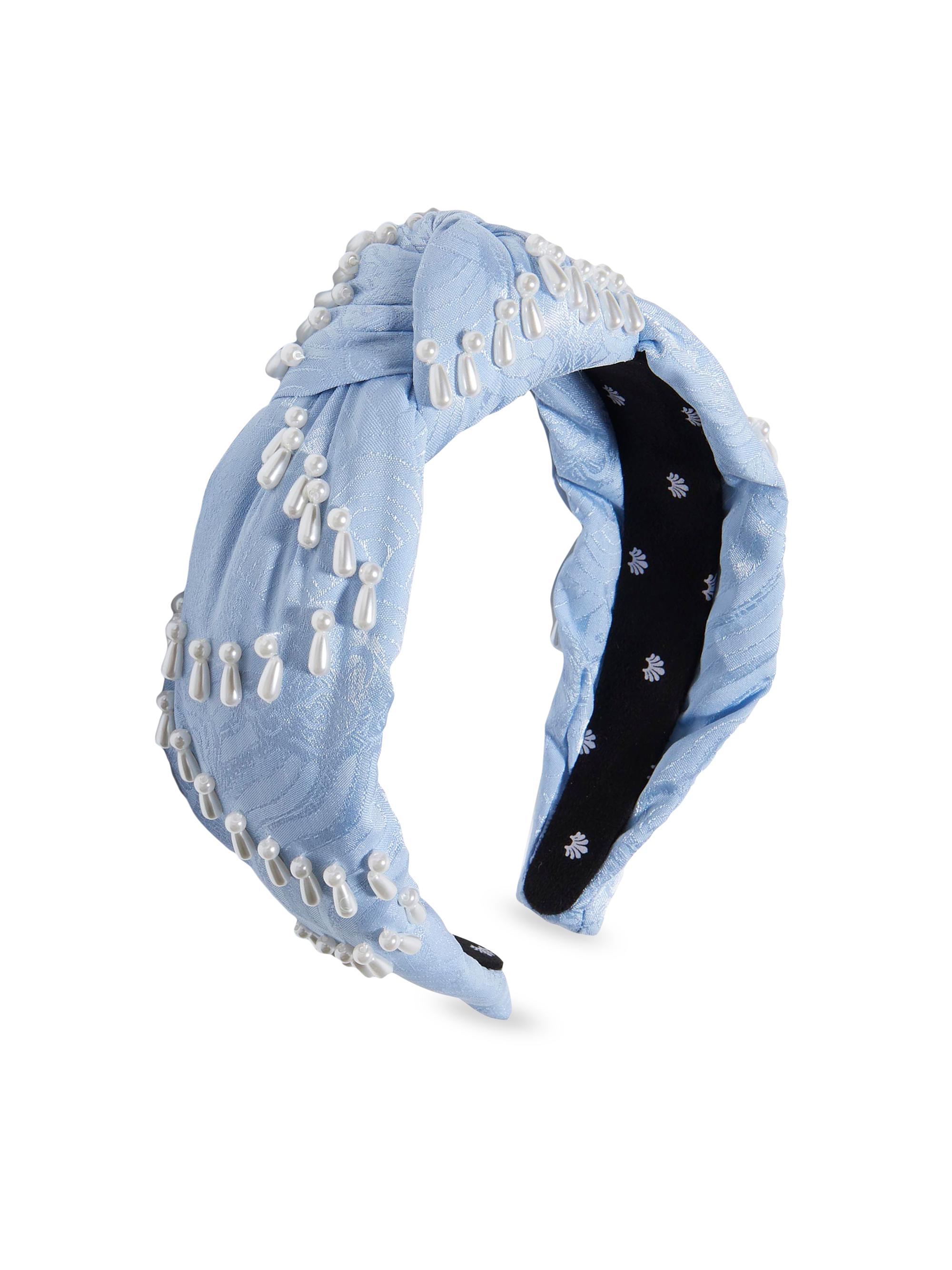 Lele Sadoughi Women's Knotted Venus Embellished Brocade Headband - Cloudy Sky