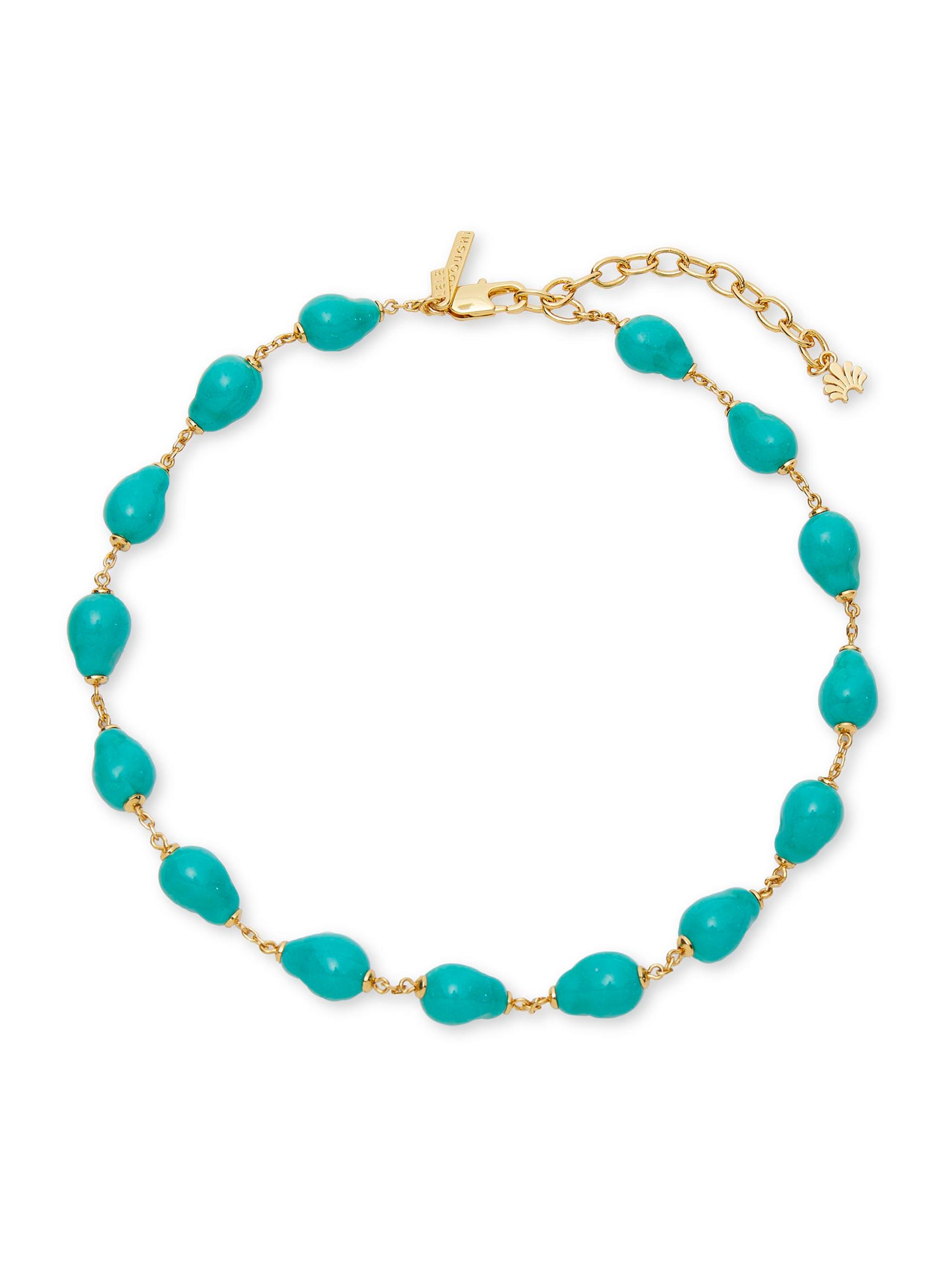 Lele Sadoughi Women's 14K-Gold-Plated & Resin Station Necklace - Turquoise Sea