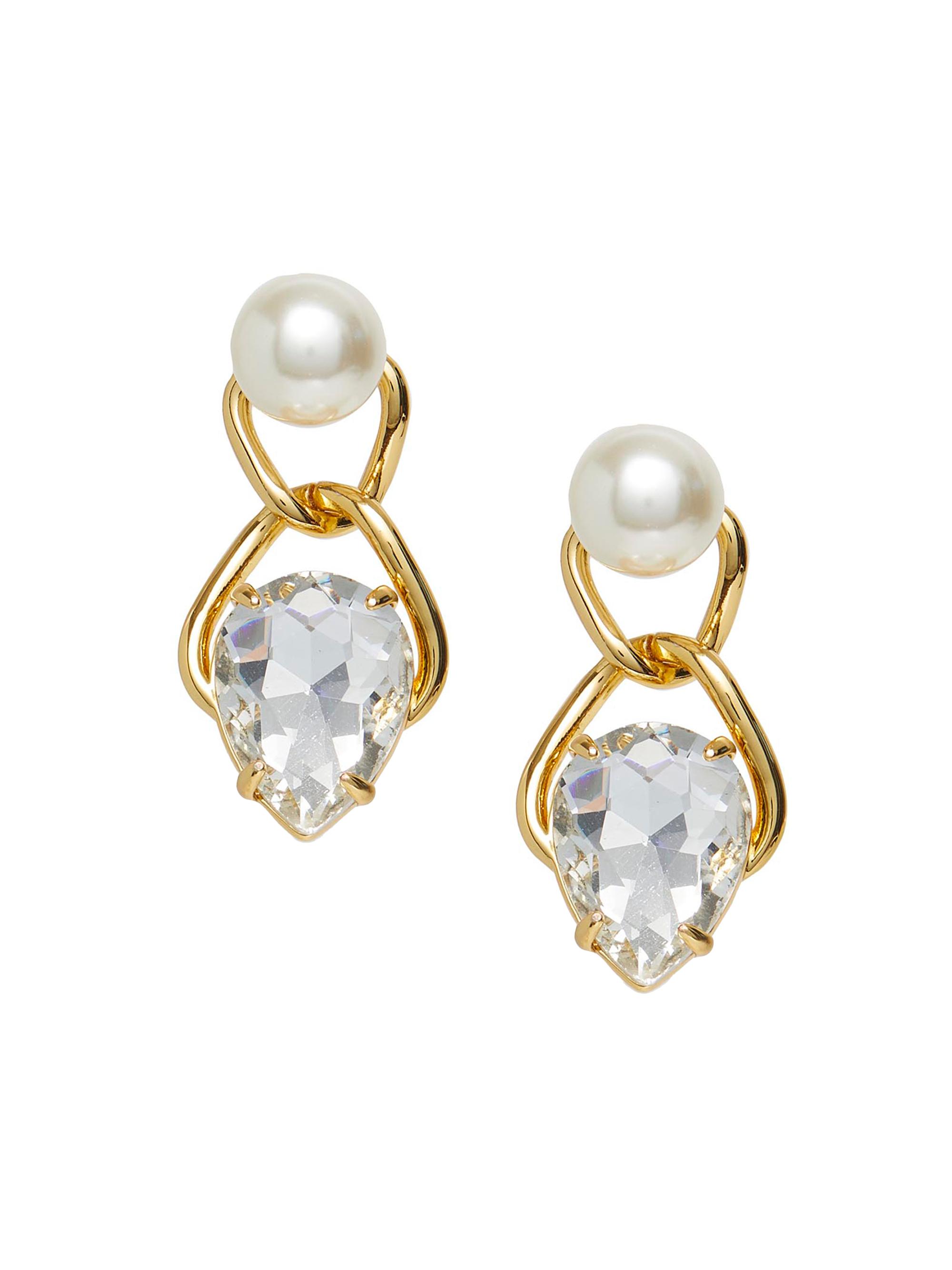 Lele Sadoughi Women's Grecian Vessel 14K-Gold-Plated, Imitation Pearl & Glass Crystal Drop Earrings - Pearl