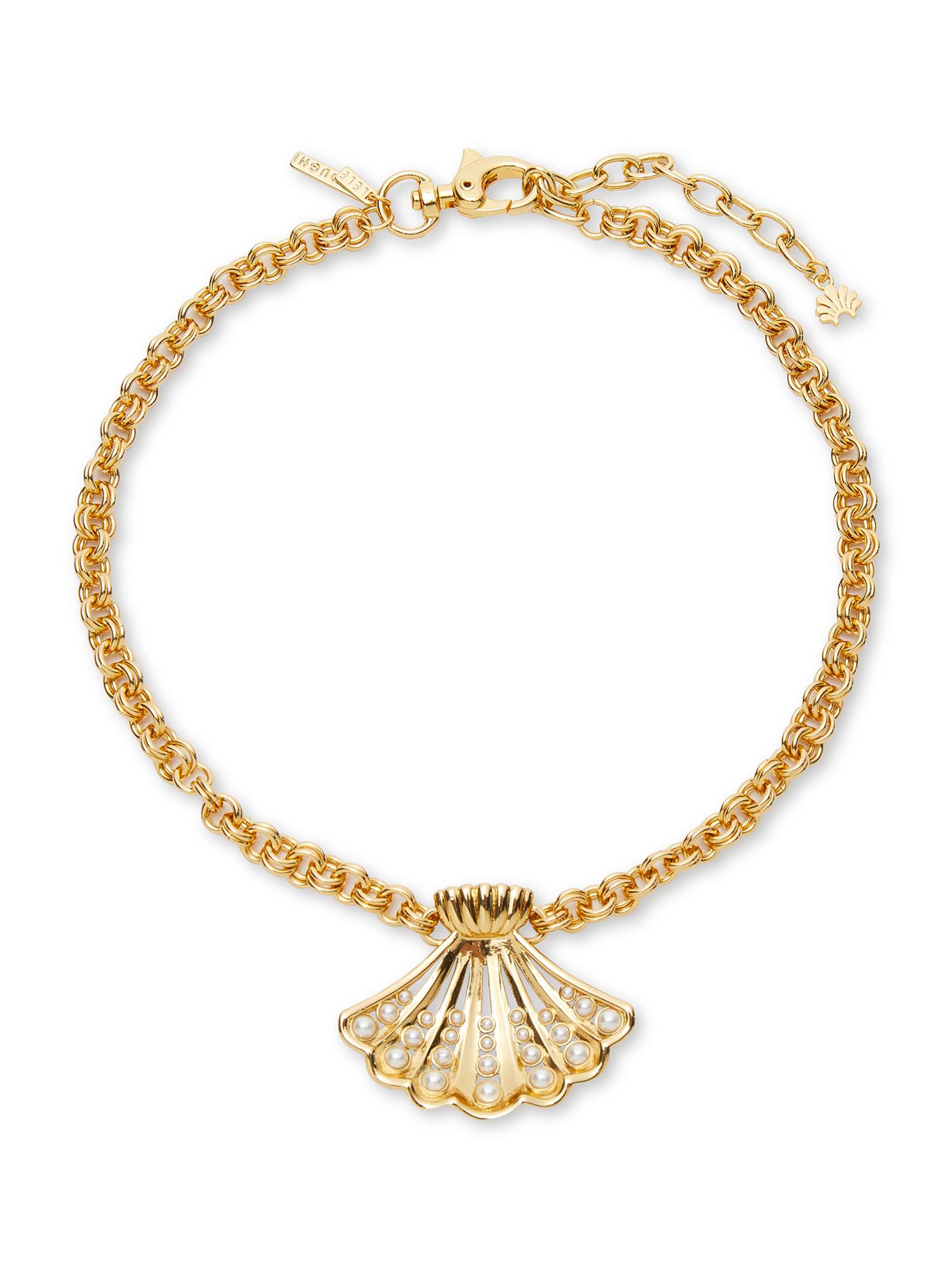 Lele Sadoughi Women's Fan Shell 14K-Gold-Plated & Imitation Pearl Collar Necklace - Gold