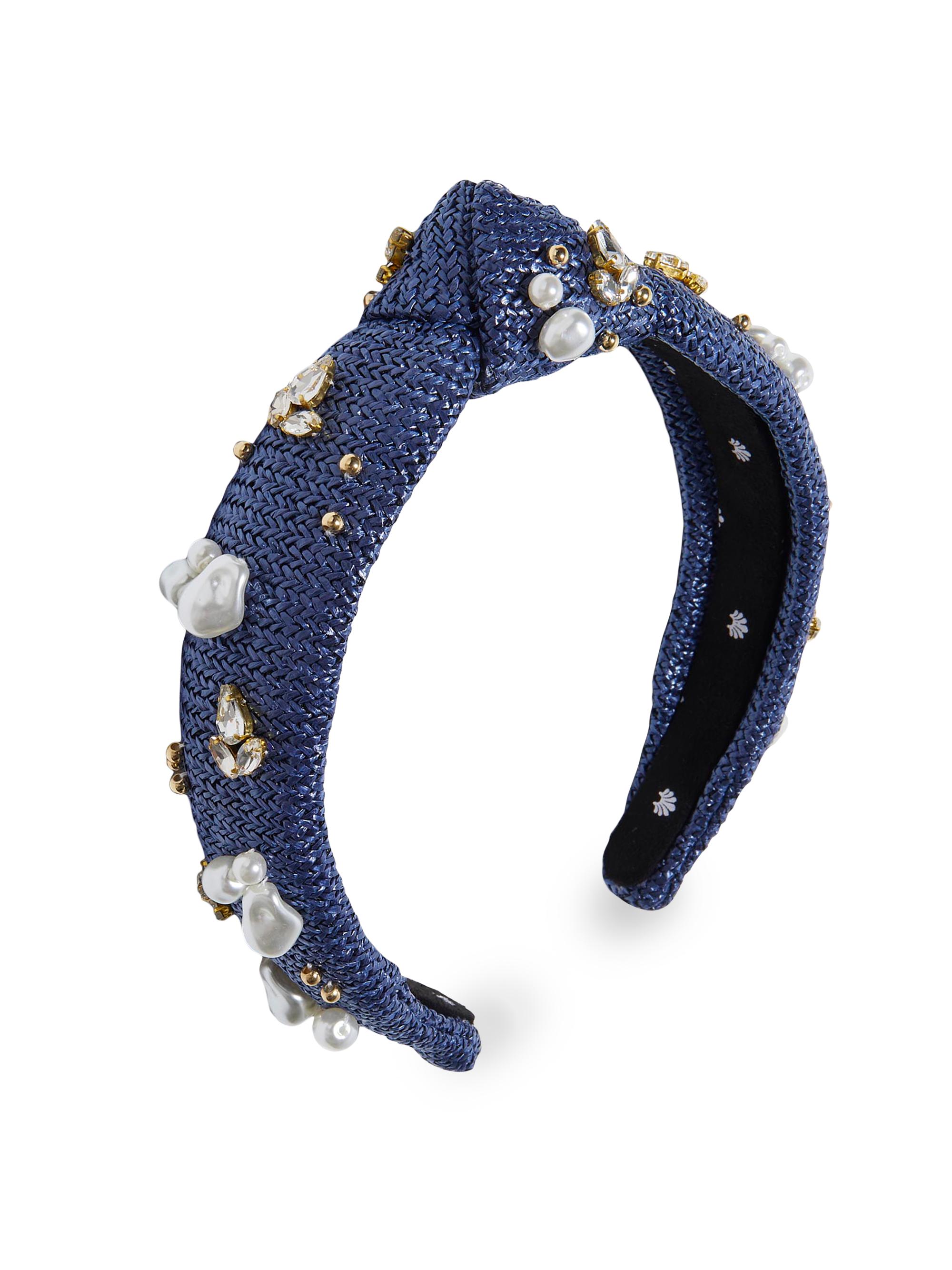 Lele Sadoughi Women's Slim Knotted Raffia Oasis Headband - Aegean Blue