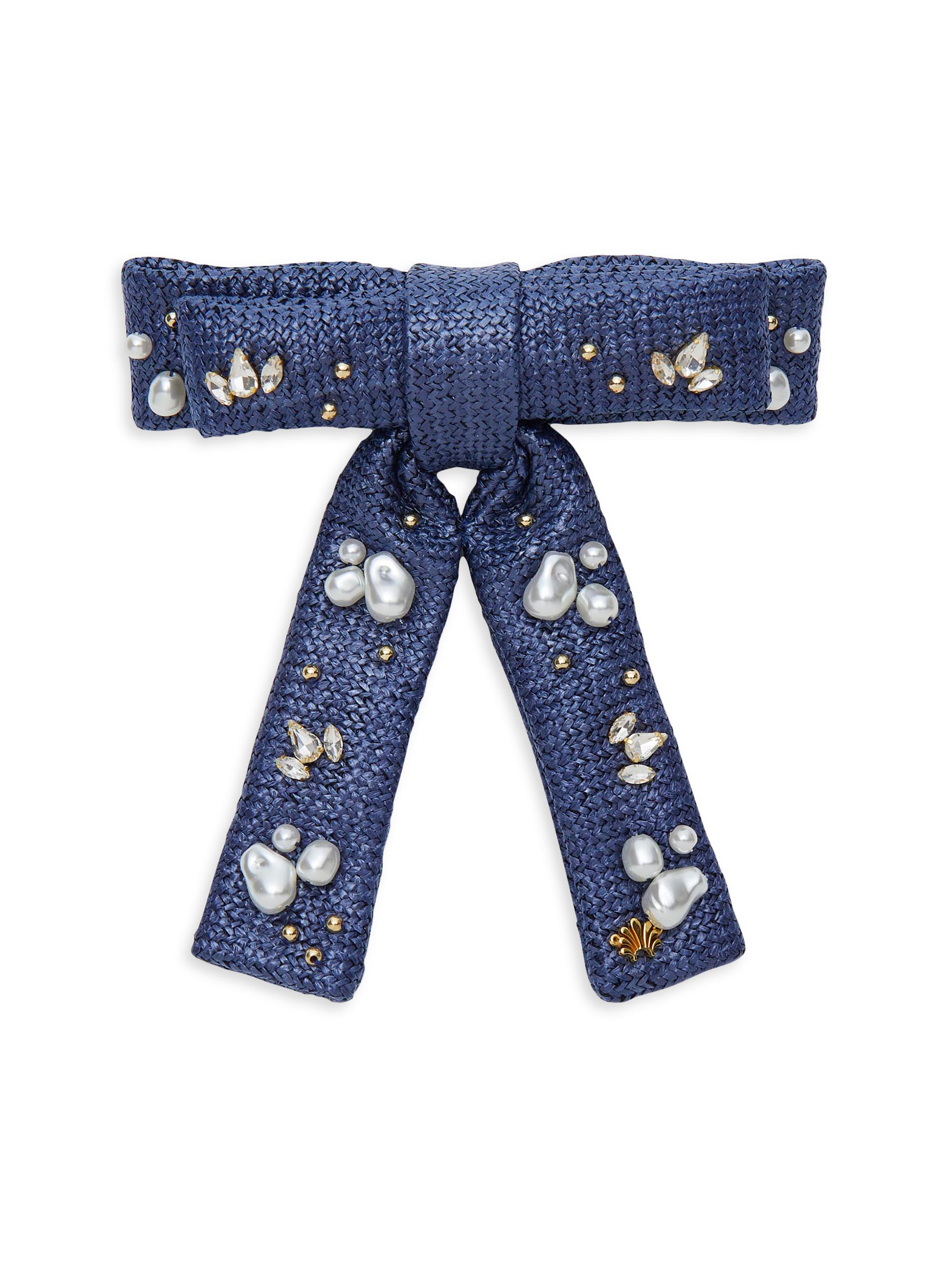 Lele Sadoughi Women's Antoinette Oasis Embellished Bow Barrette - Azure