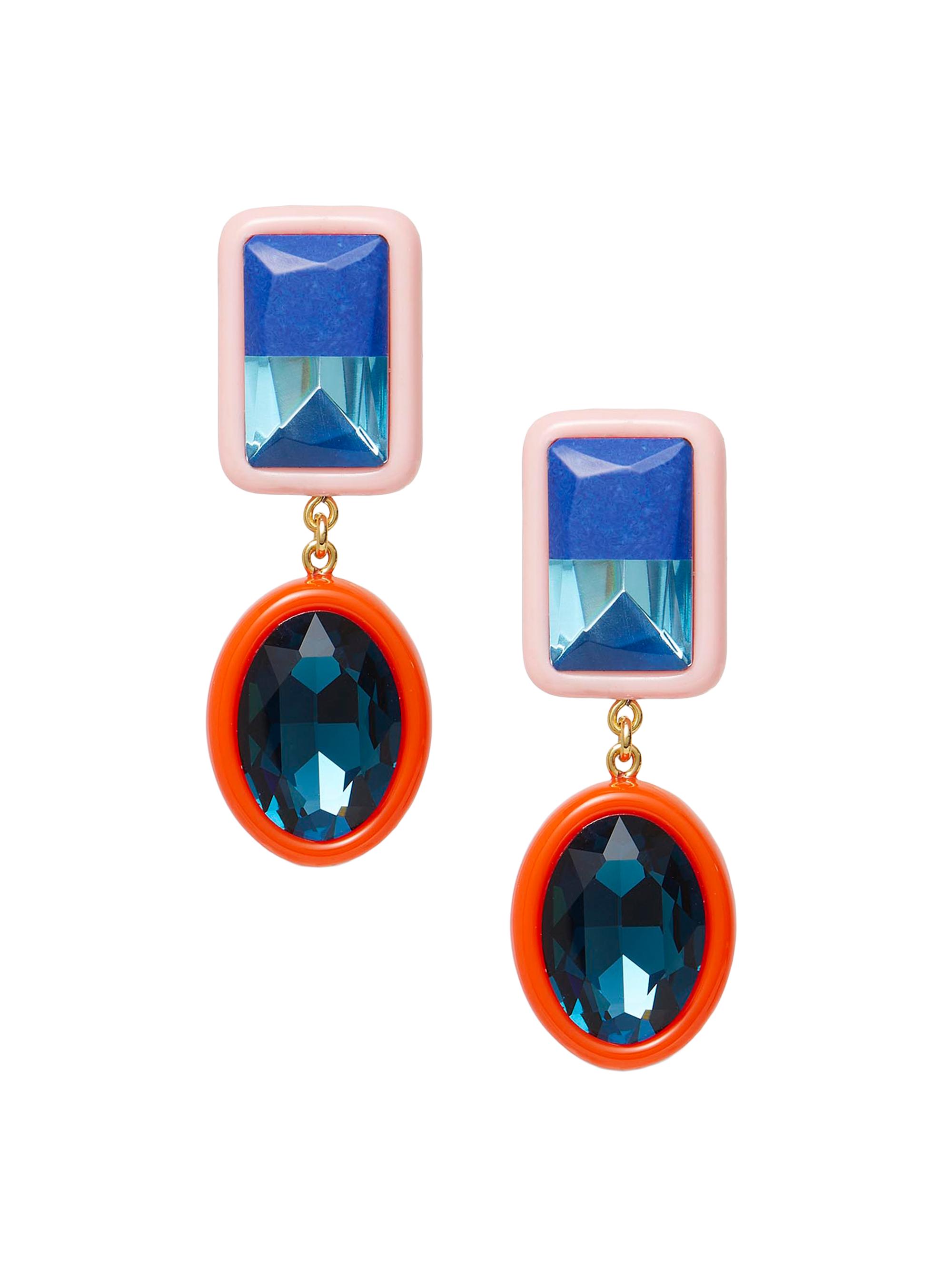 Lele Sadoughi Women's Duo Drop 14K-Gold-Plated, Glass Crystal & Resin Drop Earrings - Pink Fire