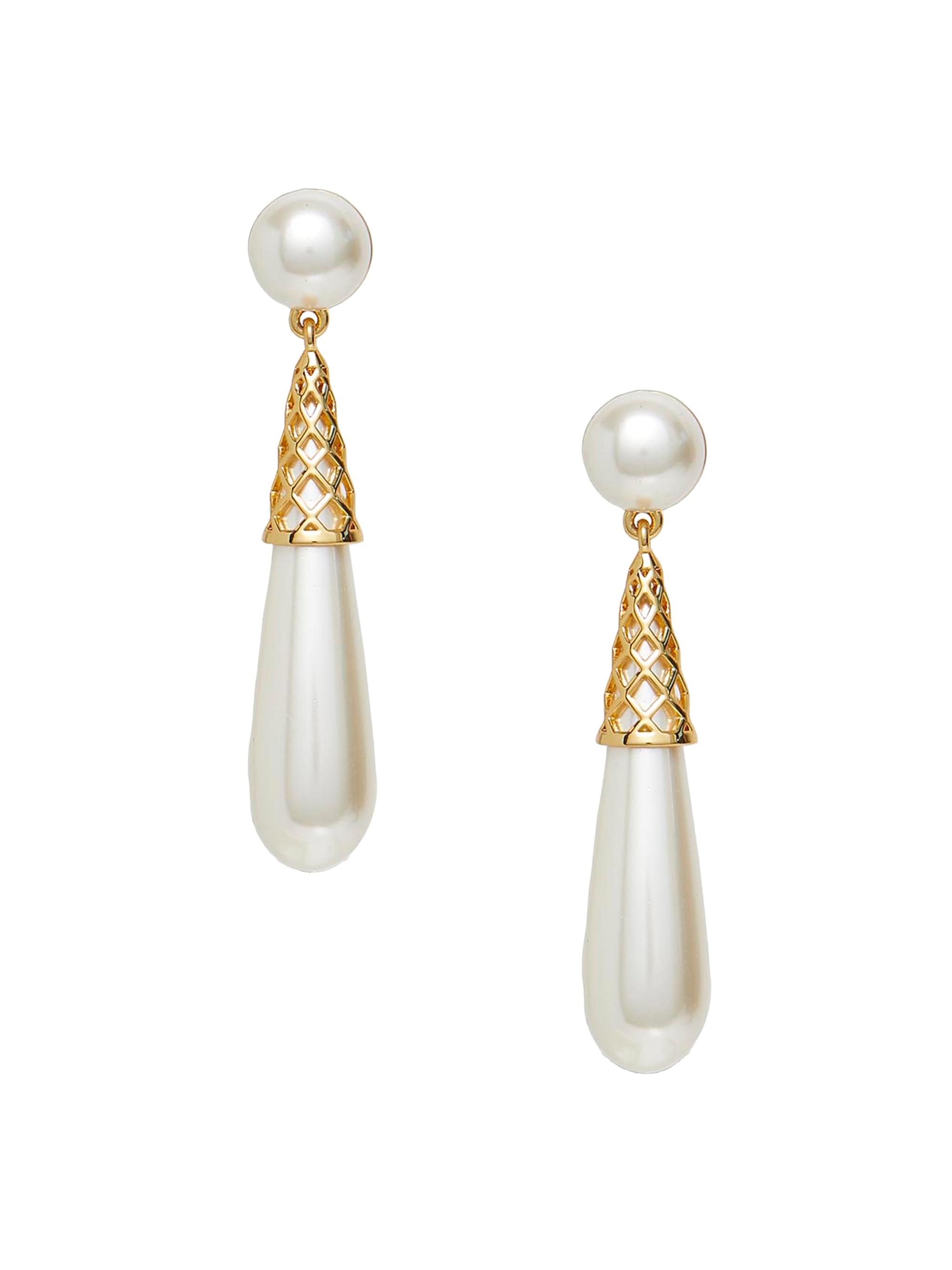 Lele Sadoughi Women's Gold Cage 14K-Gold-Plated & Imitation Pearl Drop Earrings - Pearl