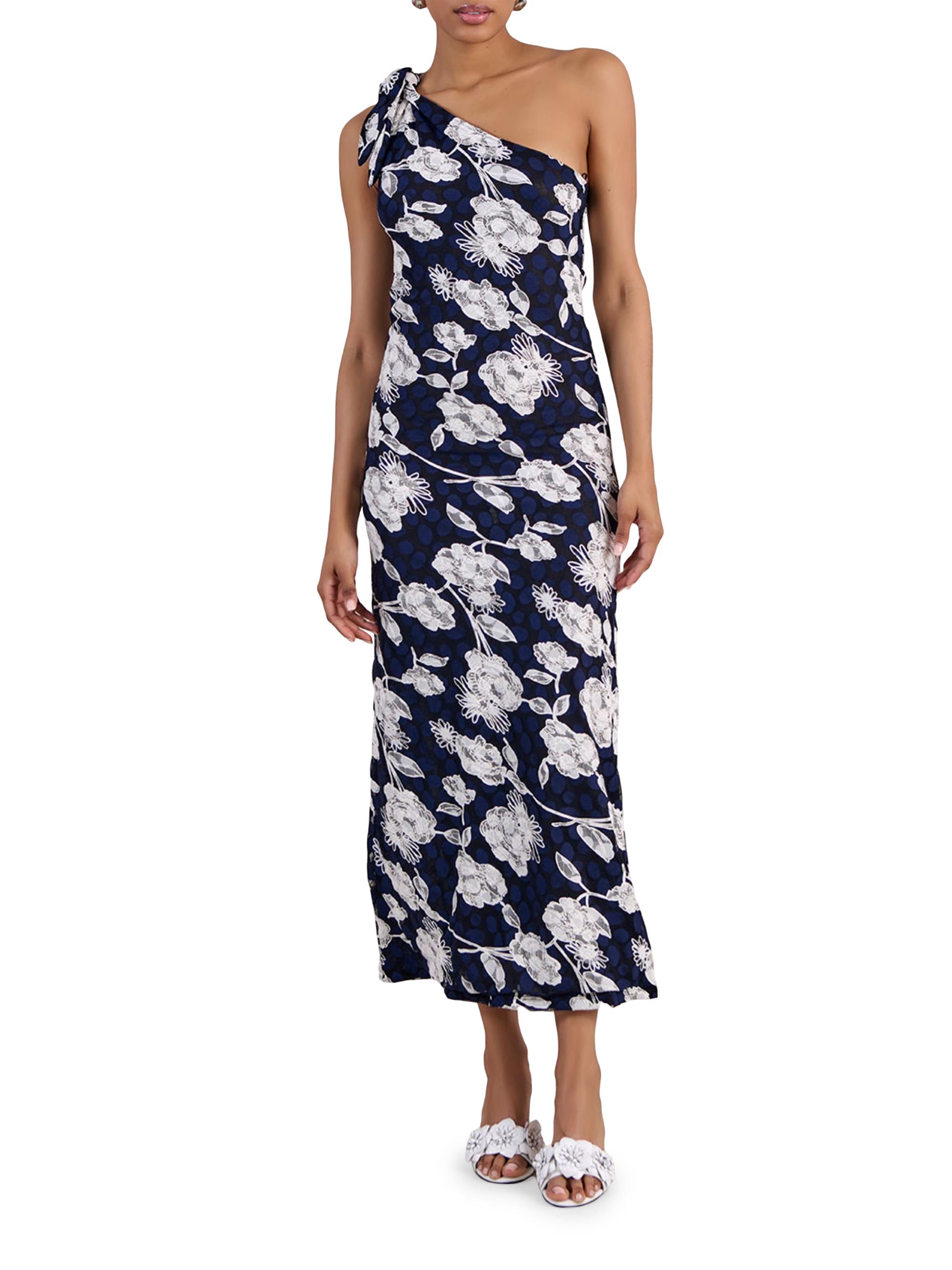 Anne Fontaine Women's Olinda Floral One-Shoulder Midi-Dress - Dark Blue